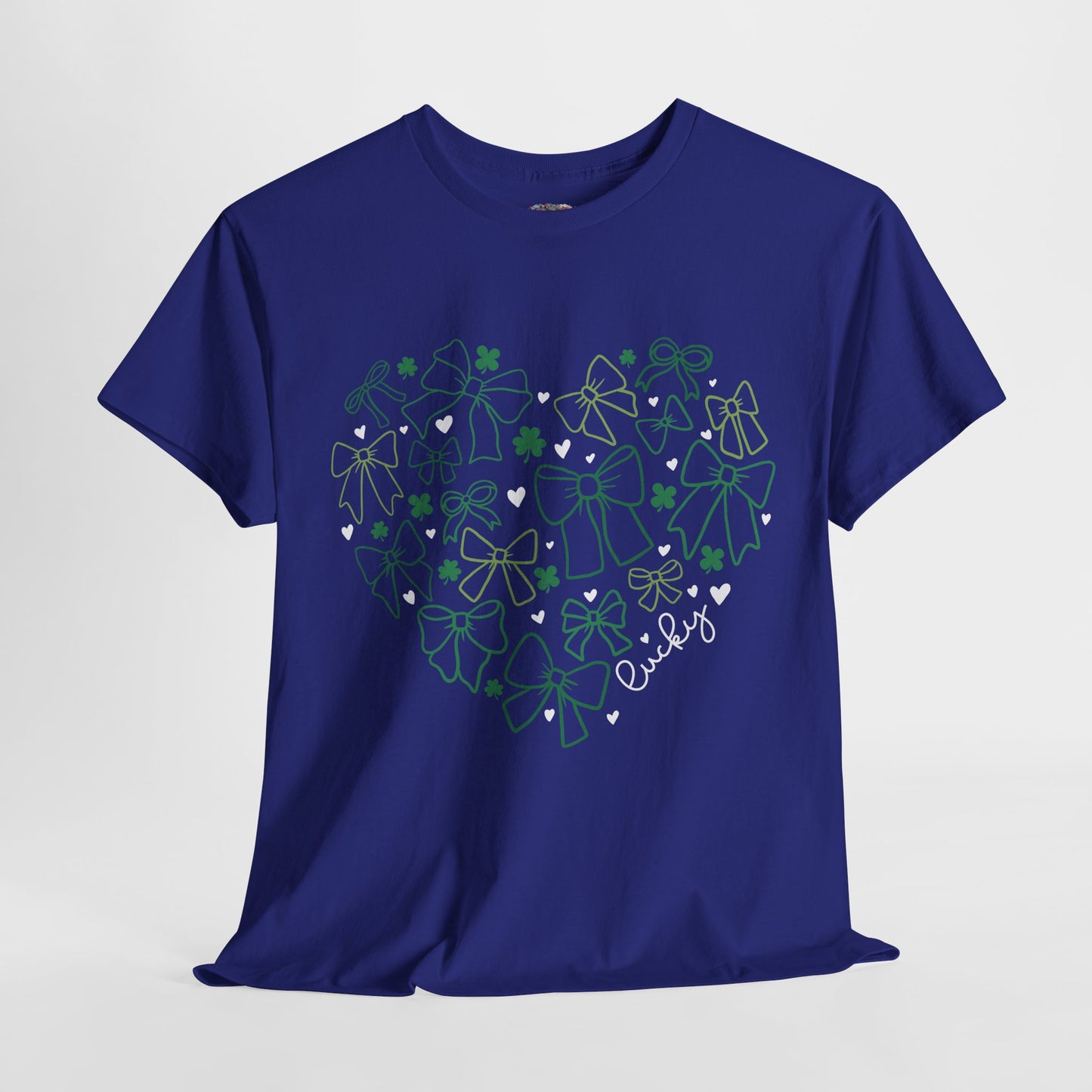 St. Patrick's Day Heart T-Shirt - Unisex Cotton Tee with Shamrock Design
