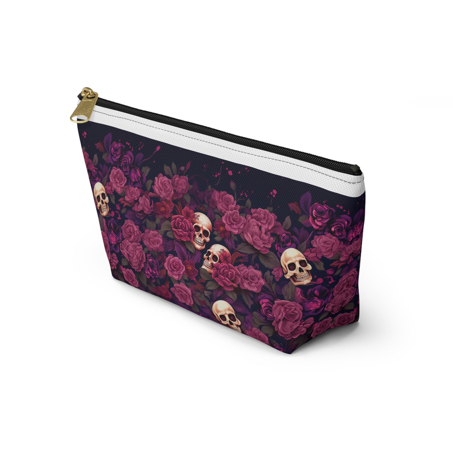 Accessory Pouch - Rose Skull Garden Design