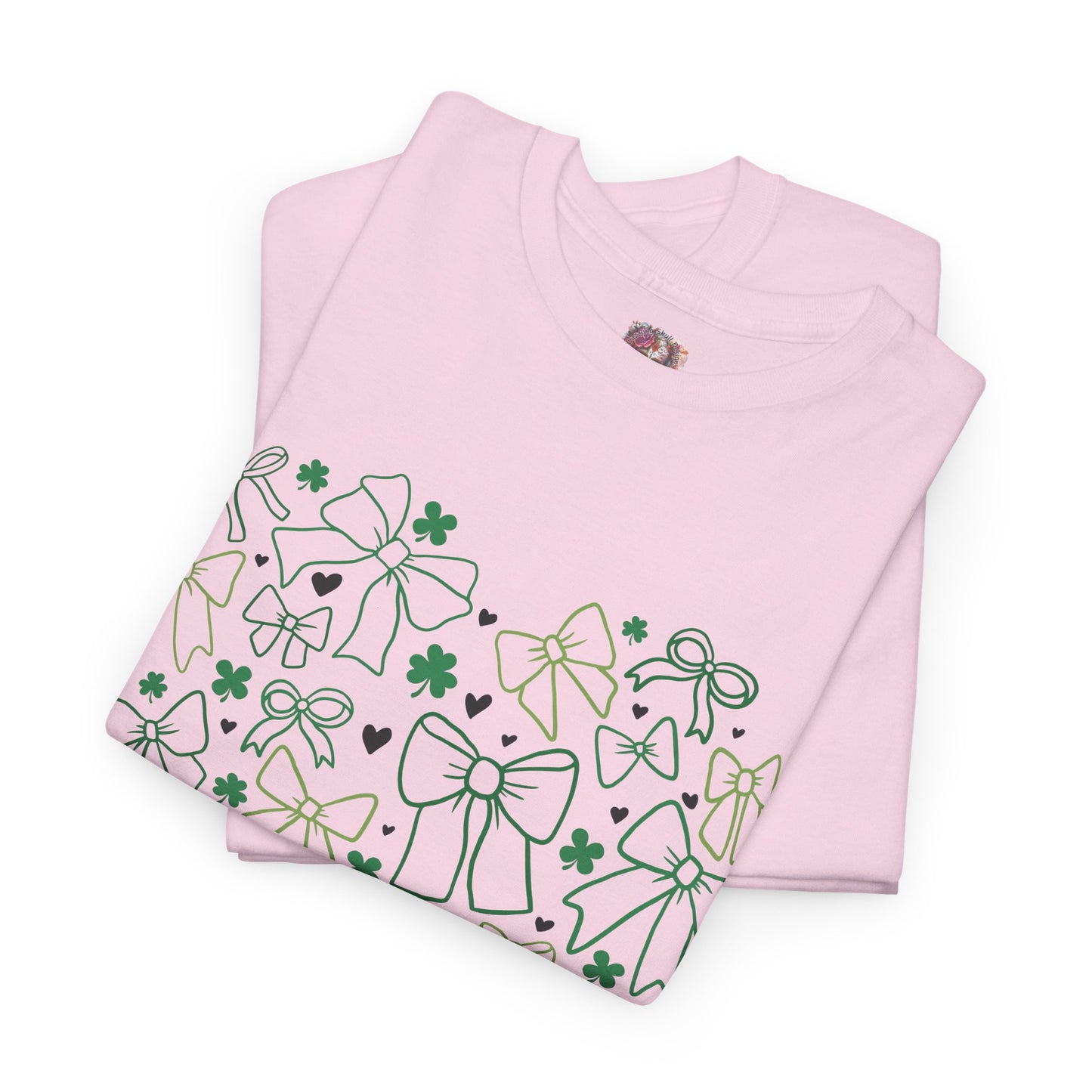 St. Patrick's Day Heart T-Shirt - Unisex Cotton Tee with Shamrock Design