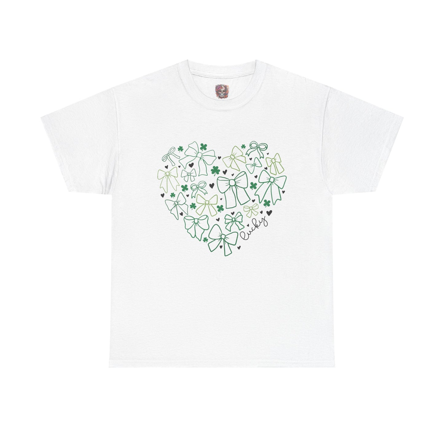 St. Patrick's Day Heart T-Shirt - Unisex Cotton Tee with Shamrock Design