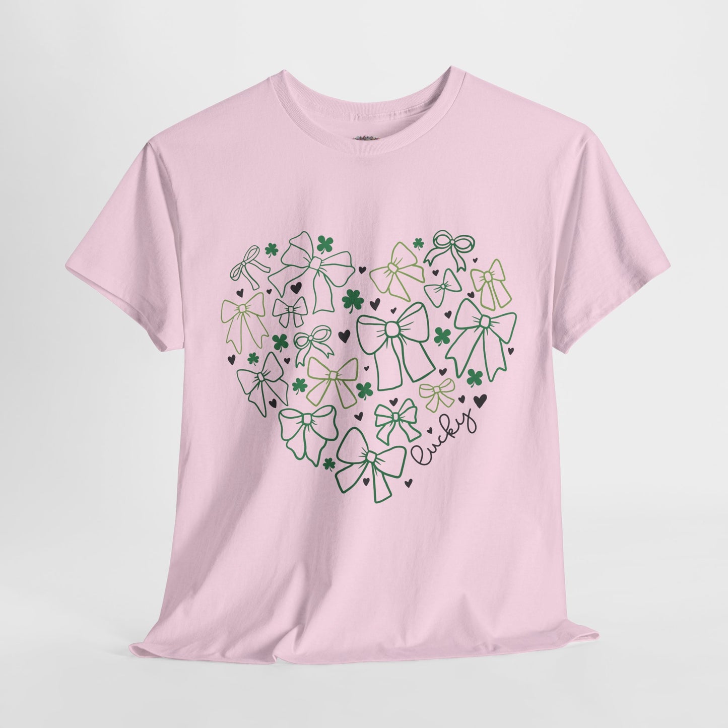 St. Patrick's Day Heart T-Shirt - Unisex Cotton Tee with Shamrock Design