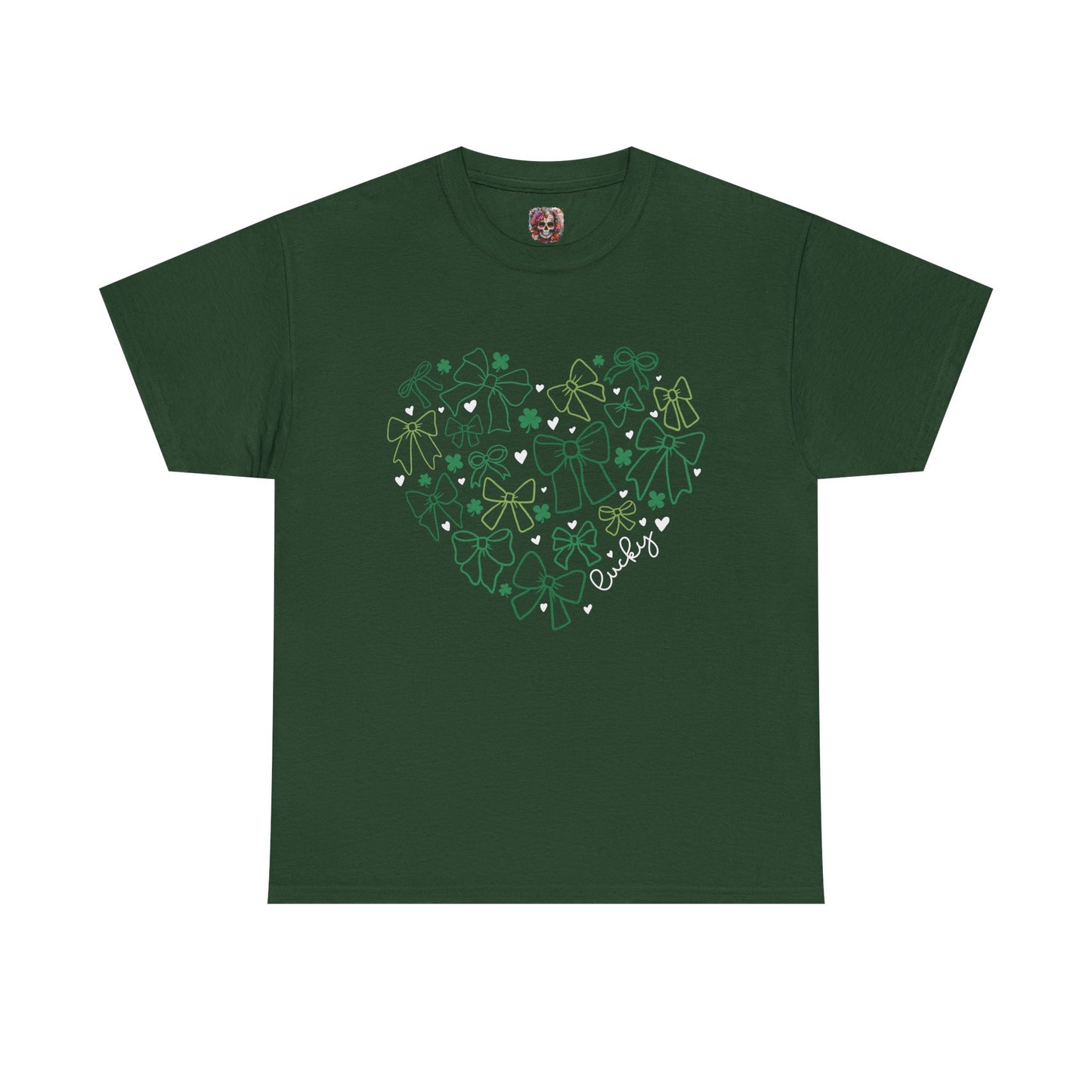 St. Patrick's Day Heart T-Shirt - Unisex Cotton Tee with Shamrock Design