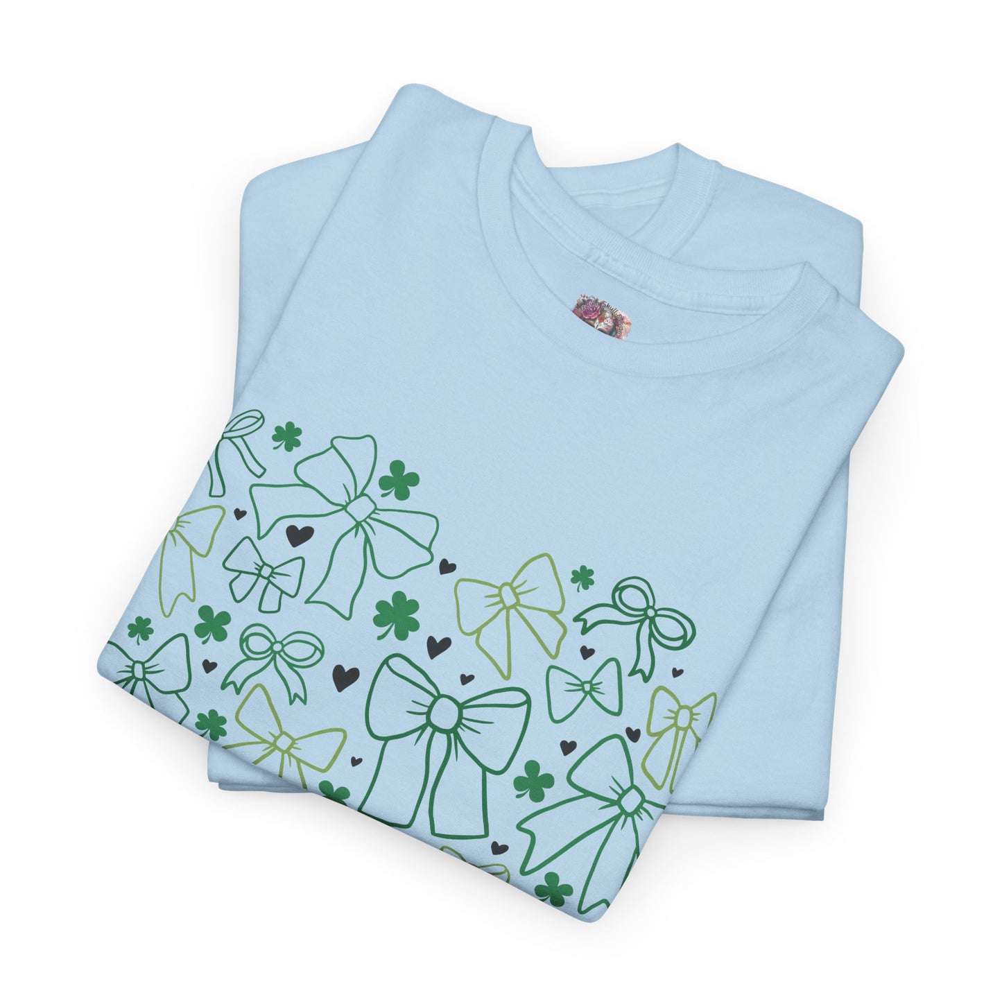 St. Patrick's Day Heart T-Shirt - Unisex Cotton Tee with Shamrock Design