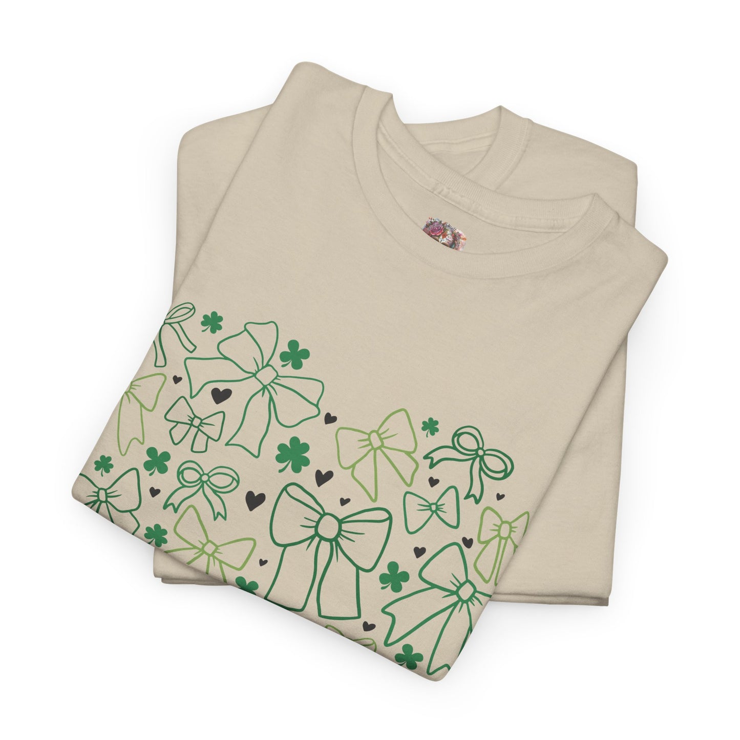 St. Patrick's Day Heart T-Shirt - Unisex Cotton Tee with Shamrock Design
