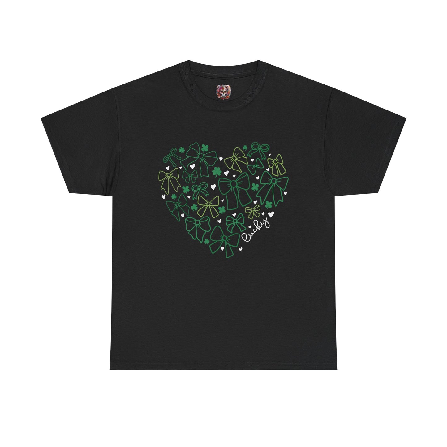 St. Patrick's Day Heart T-Shirt - Unisex Cotton Tee with Shamrock Design