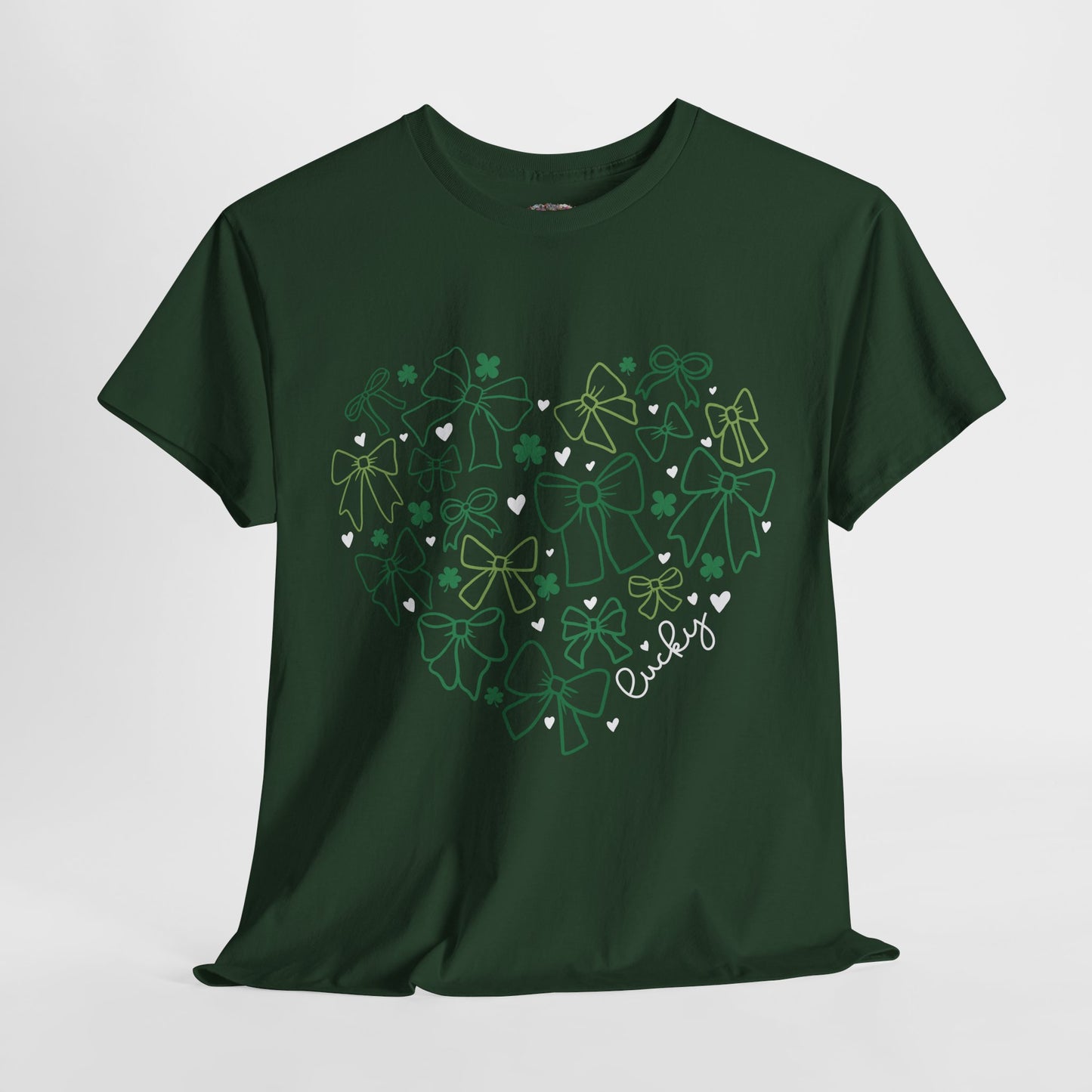 St. Patrick's Day Heart T-Shirt - Unisex Cotton Tee with Shamrock Design