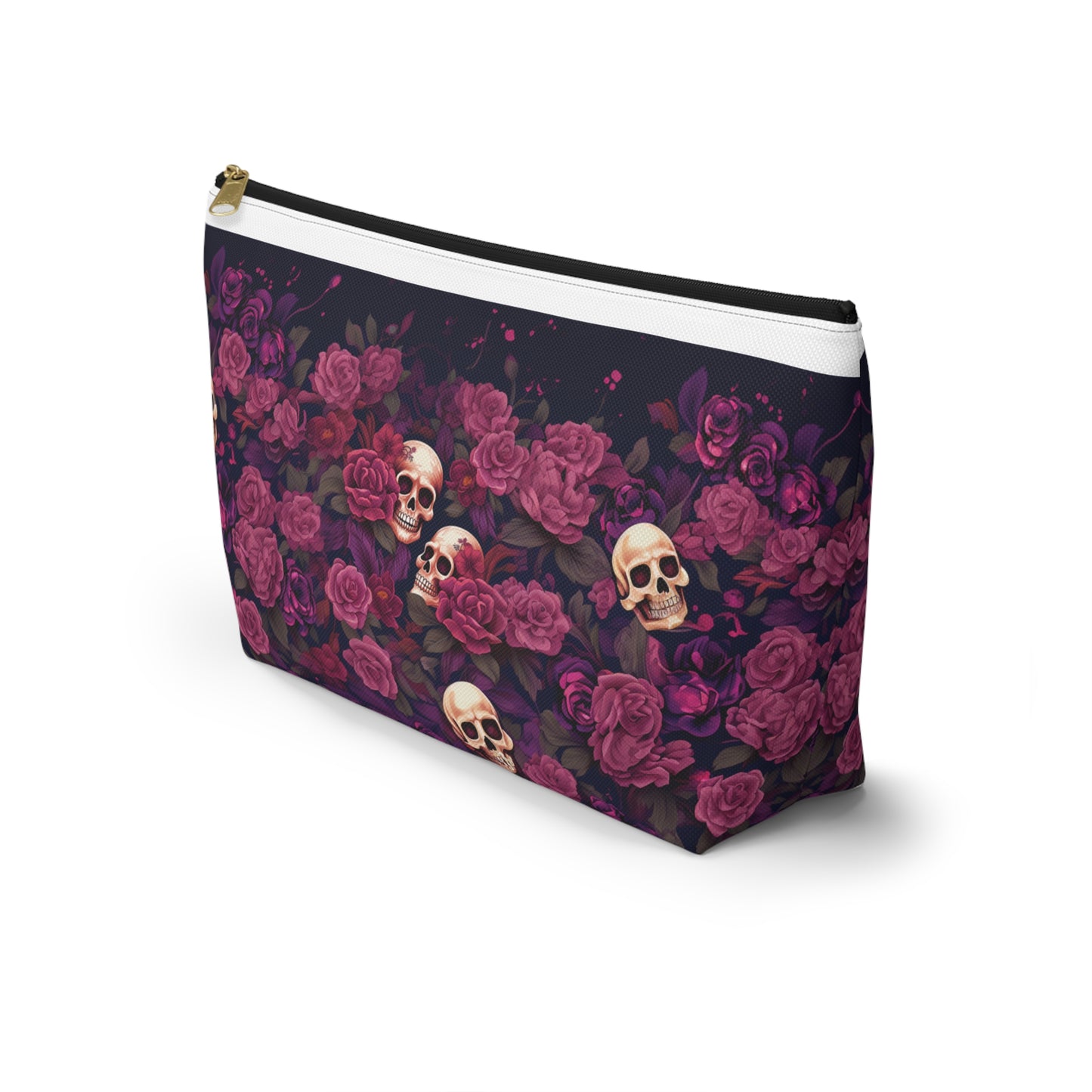 Accessory Pouch - Rose Skull Garden Design