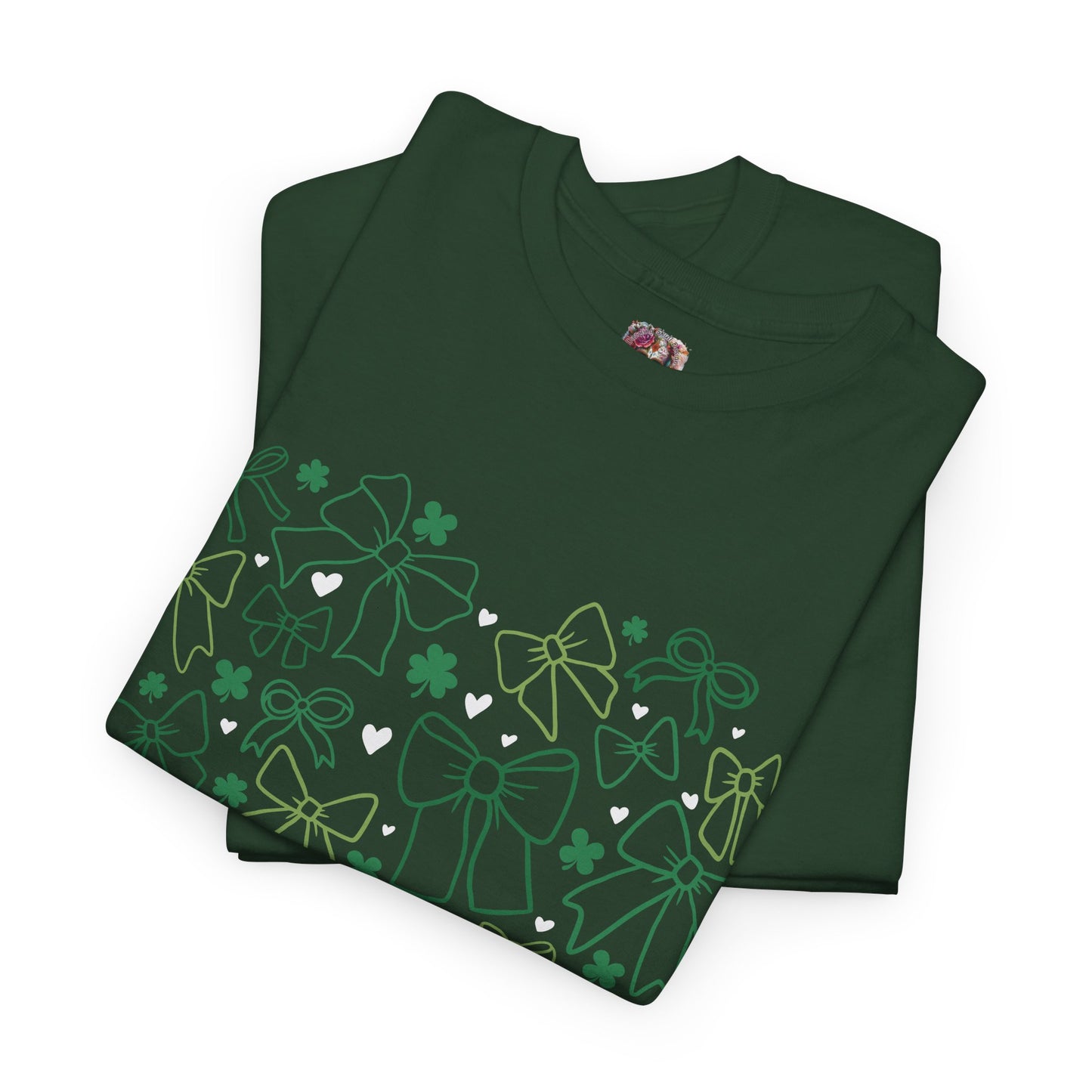 St. Patrick's Day Heart T-Shirt - Unisex Cotton Tee with Shamrock Design