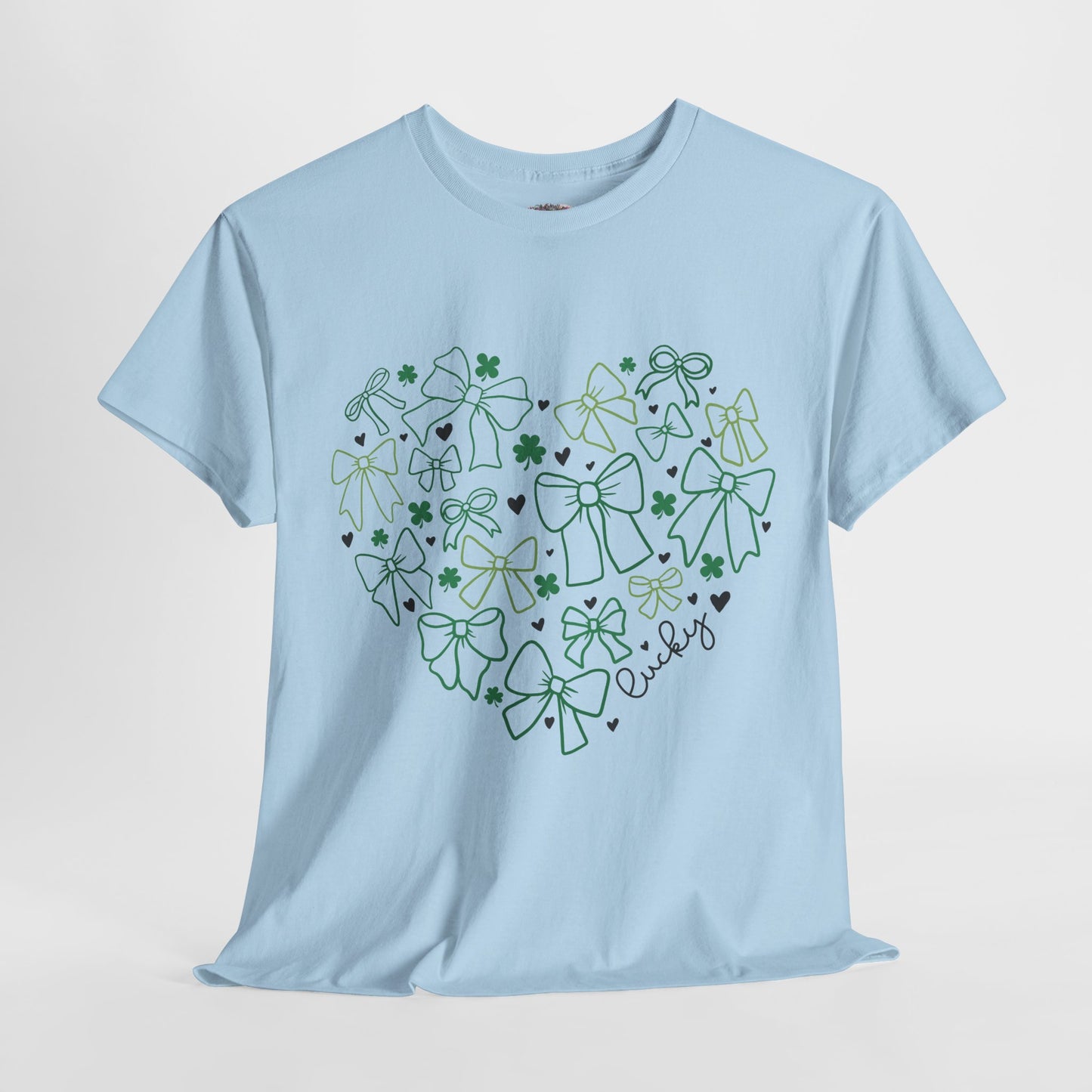 St. Patrick's Day Heart T-Shirt - Unisex Cotton Tee with Shamrock Design