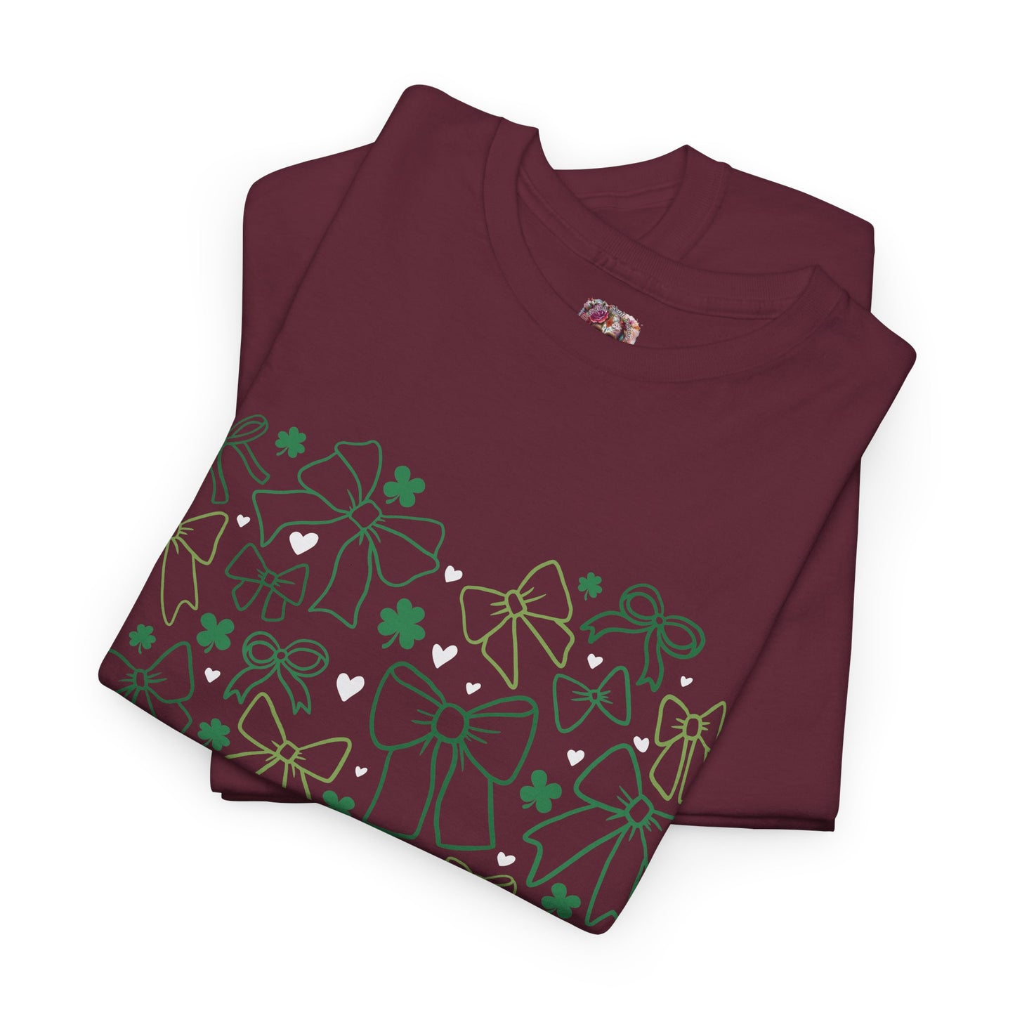 St. Patrick's Day Heart T-Shirt - Unisex Cotton Tee with Shamrock Design