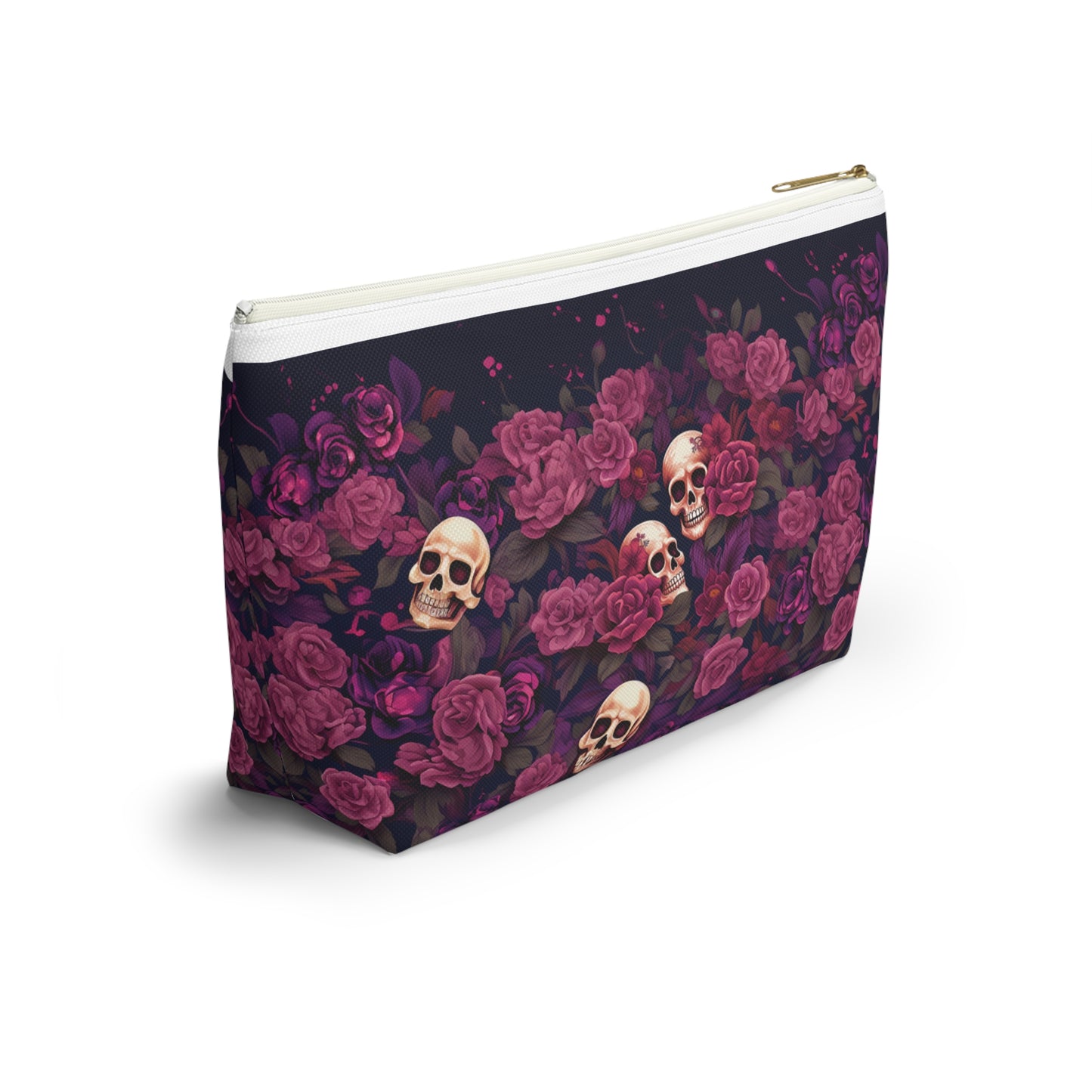 Accessory Pouch - Rose Skull Garden Design