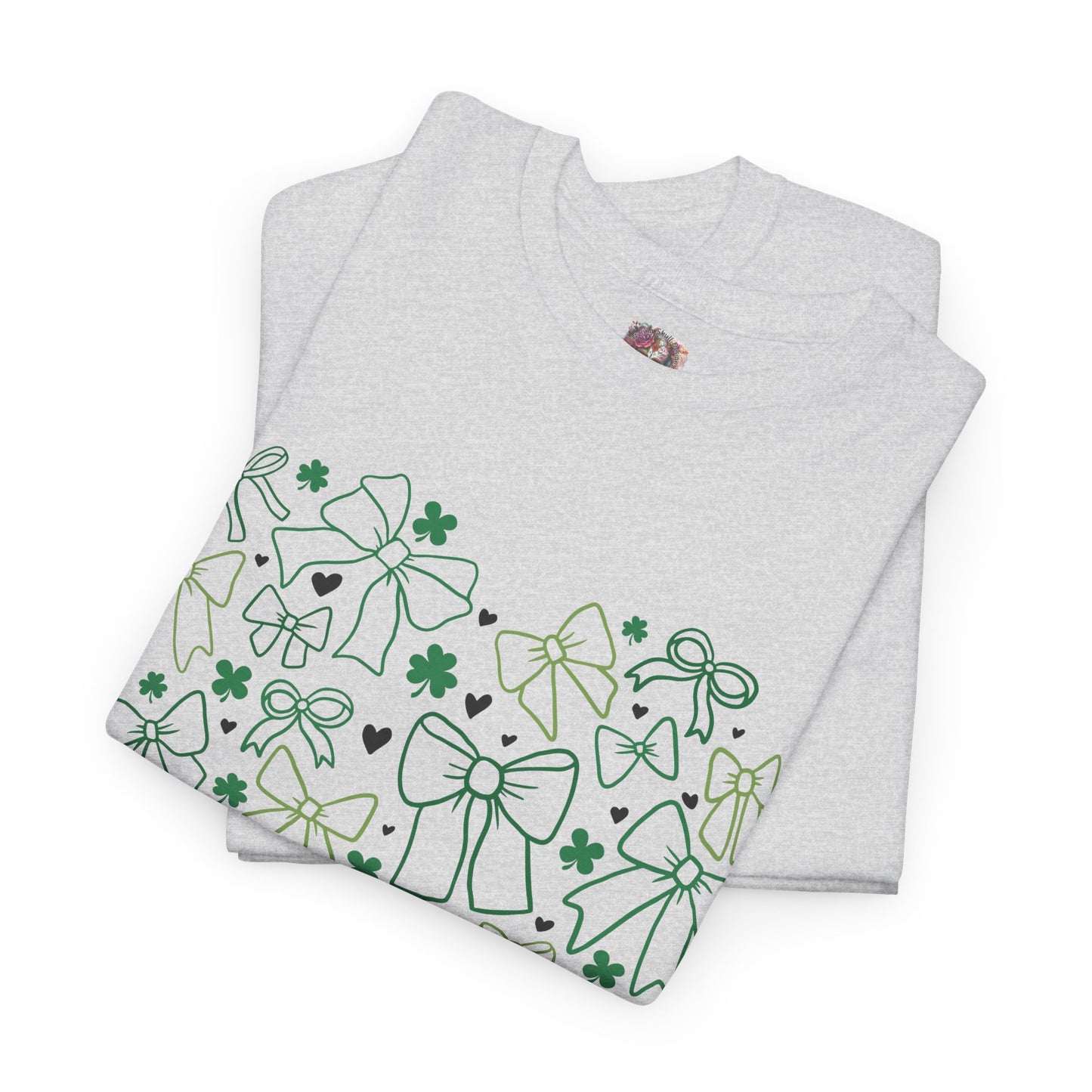 St. Patrick's Day Heart T-Shirt - Unisex Cotton Tee with Shamrock Design