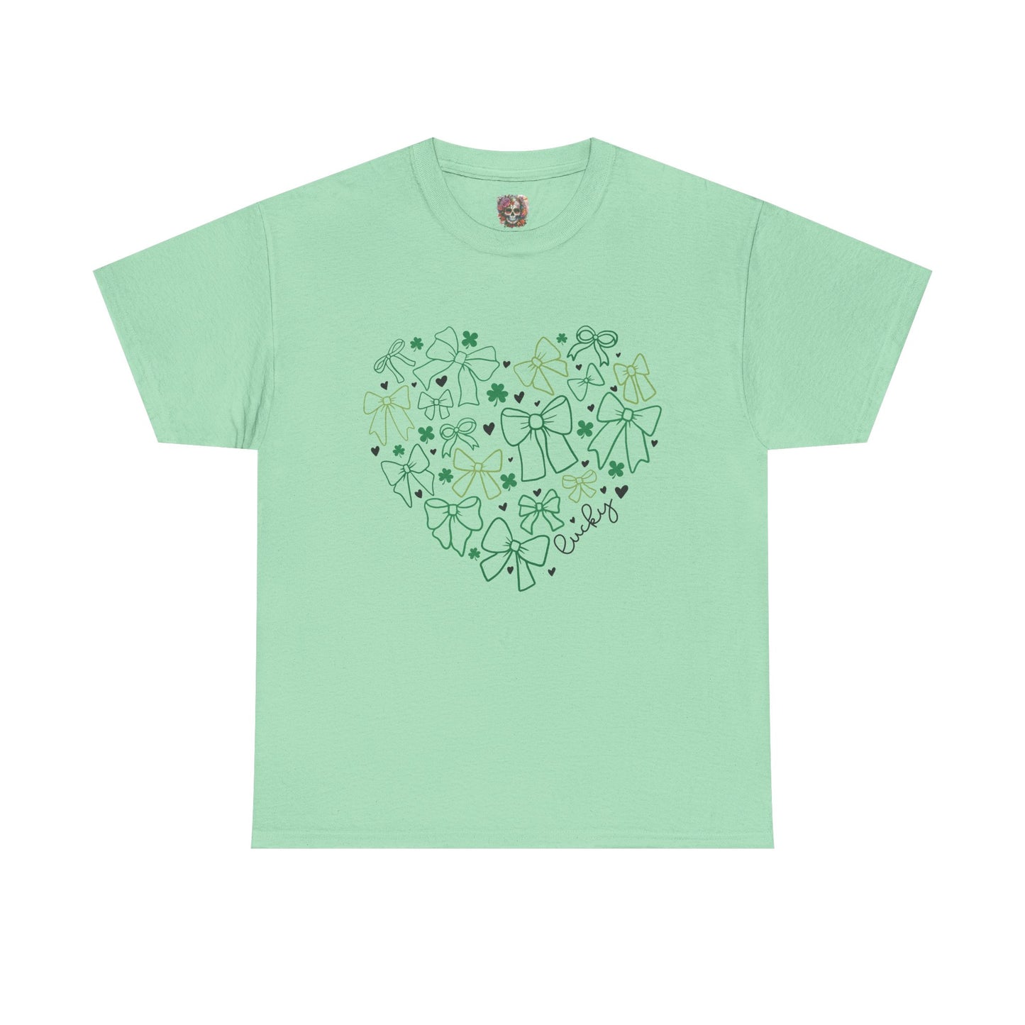 St. Patrick's Day Heart T-Shirt - Unisex Cotton Tee with Shamrock Design