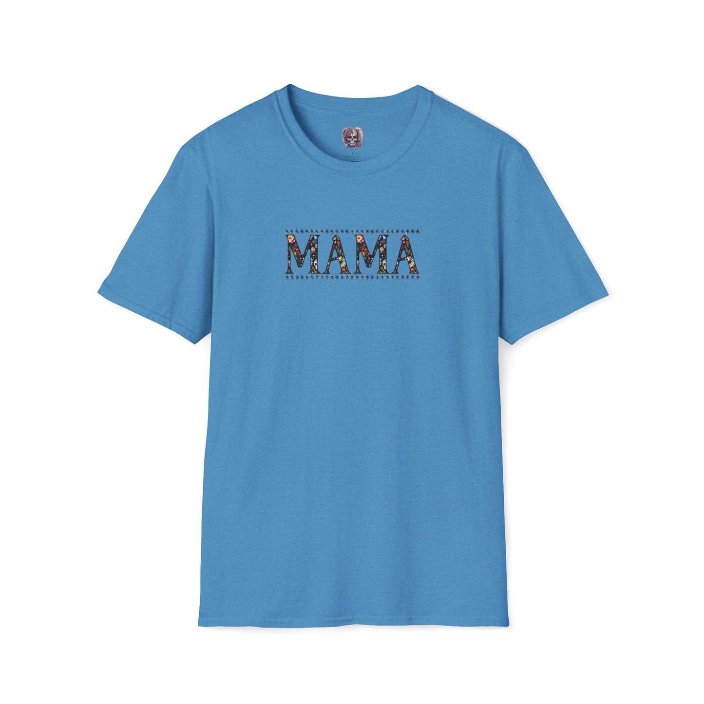 MAMA Floral Skull Softstyle T-Shirt
