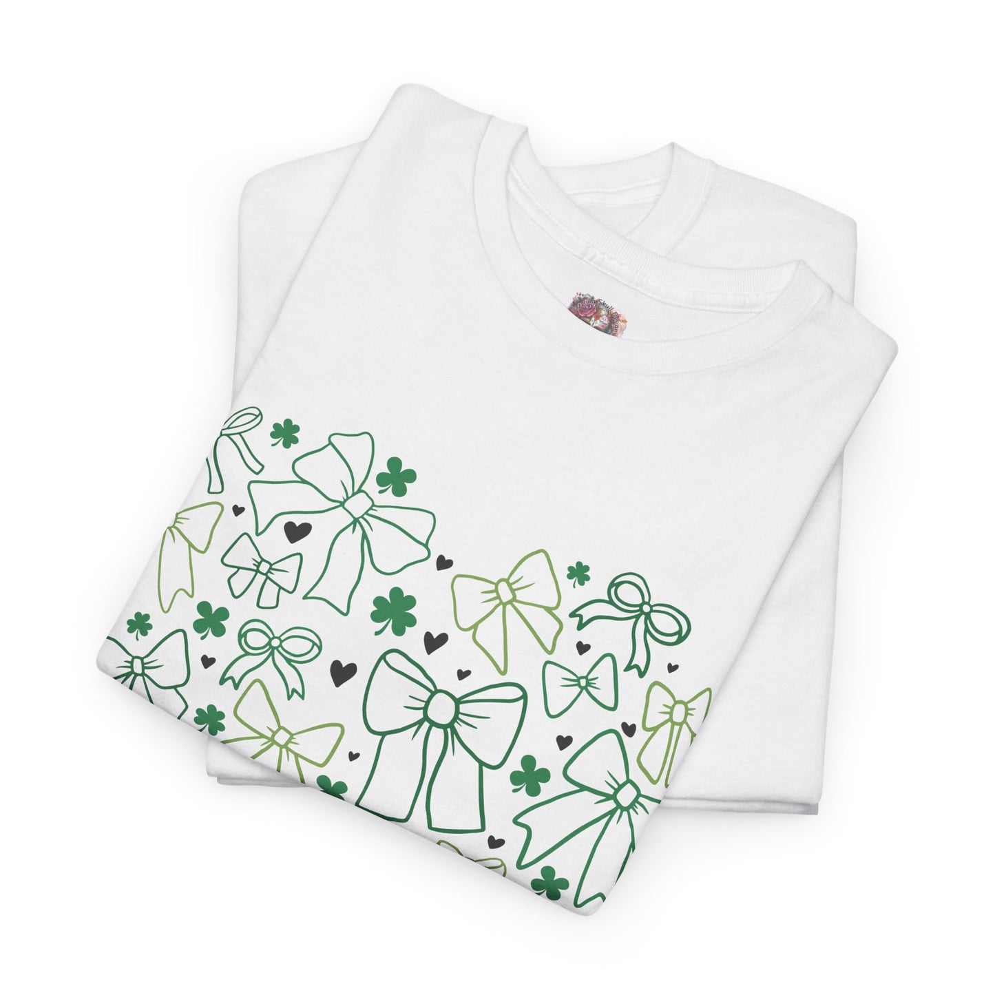 St. Patrick's Day Heart T-Shirt - Unisex Cotton Tee with Shamrock Design