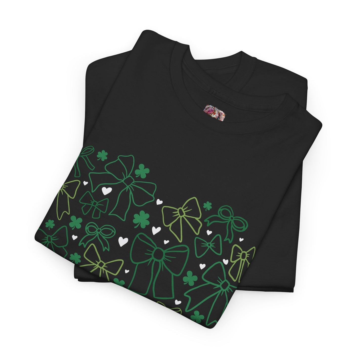 St. Patrick's Day Heart T-Shirt - Unisex Cotton Tee with Shamrock Design