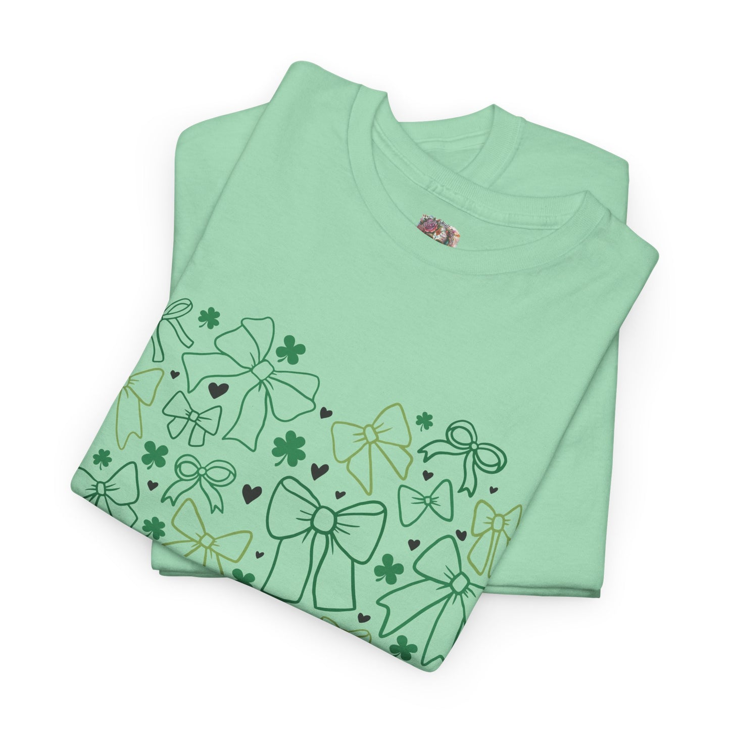 St. Patrick's Day Heart T-Shirt - Unisex Cotton Tee with Shamrock Design