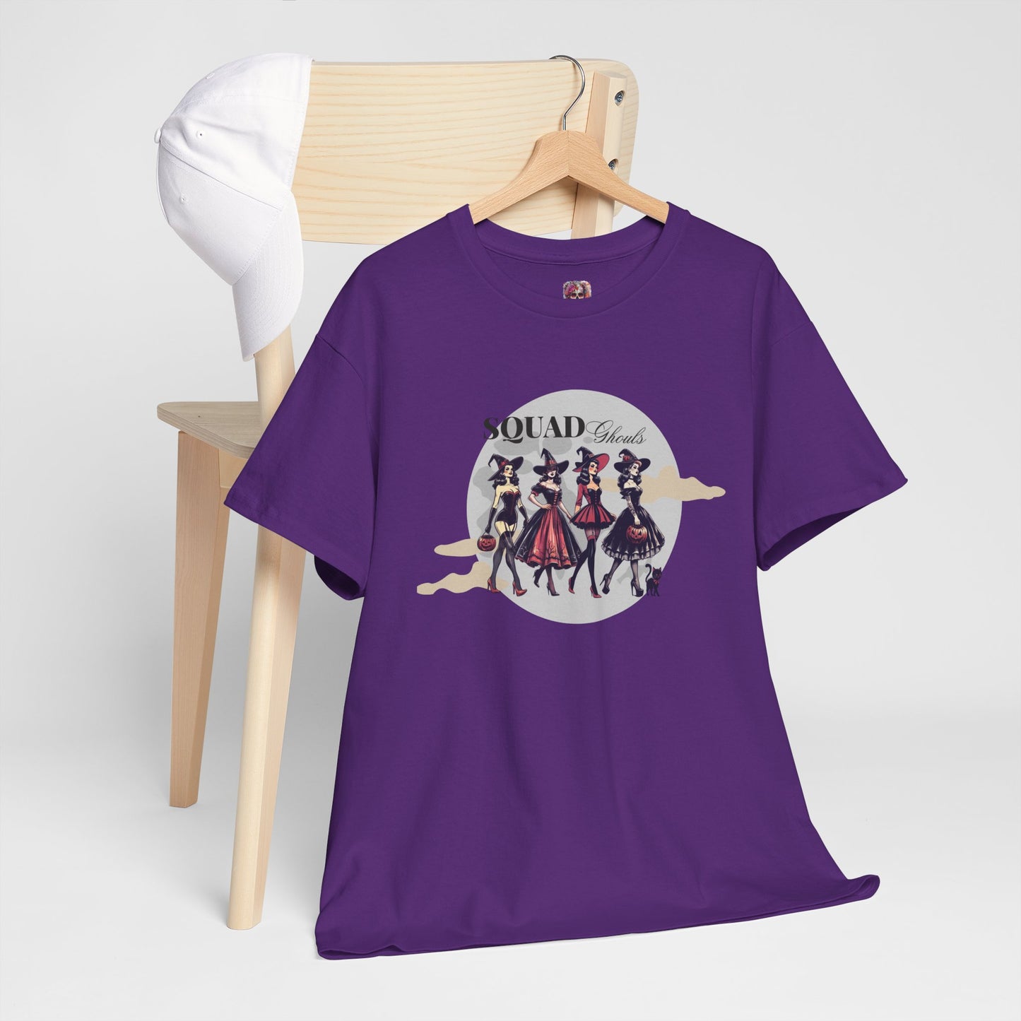 Squad Ghouls T-Shirt – Halloween Witch Squad Graphic Tee for Women, Vintage Pin-Up Style