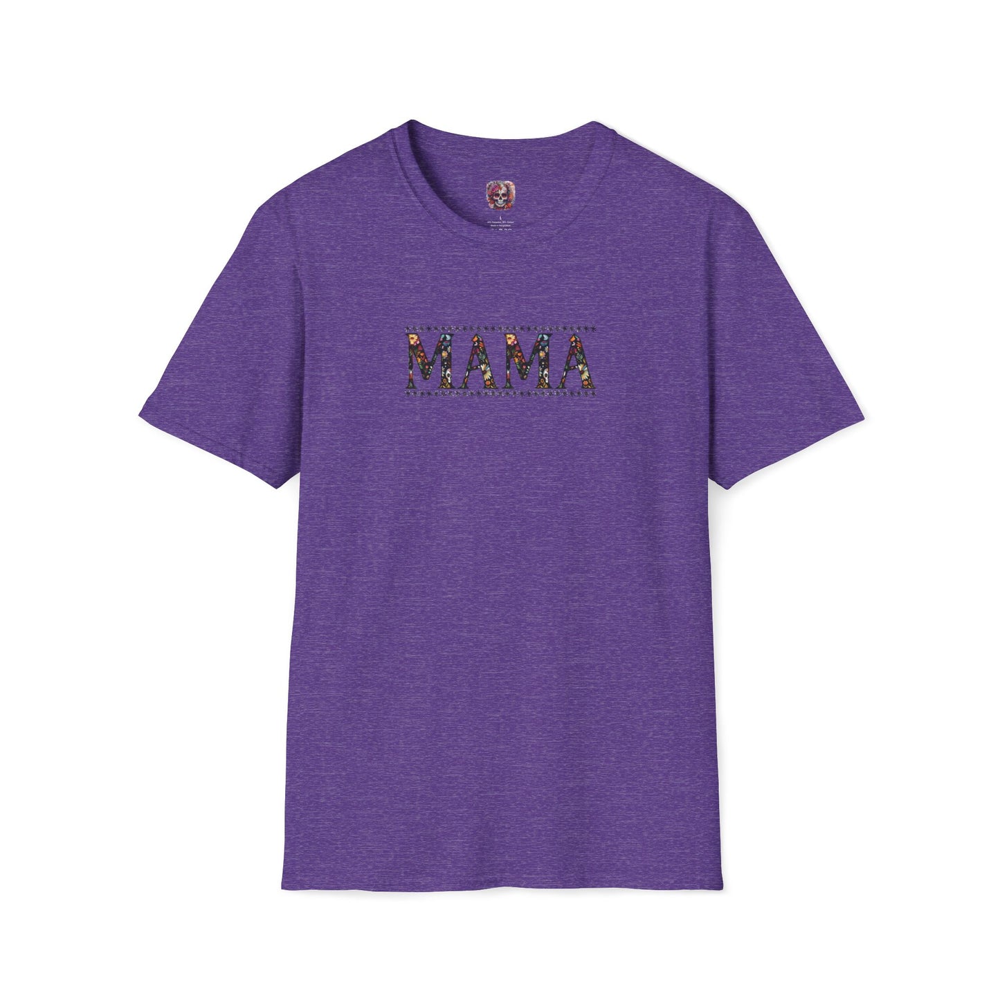 MAMA Floral Skull Softstyle T-Shirt