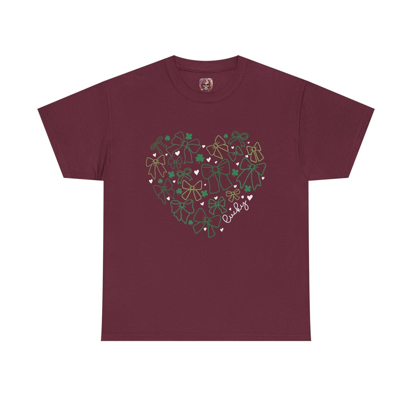 St. Patrick's Day Heart T-Shirt - Unisex Cotton Tee with Shamrock Design