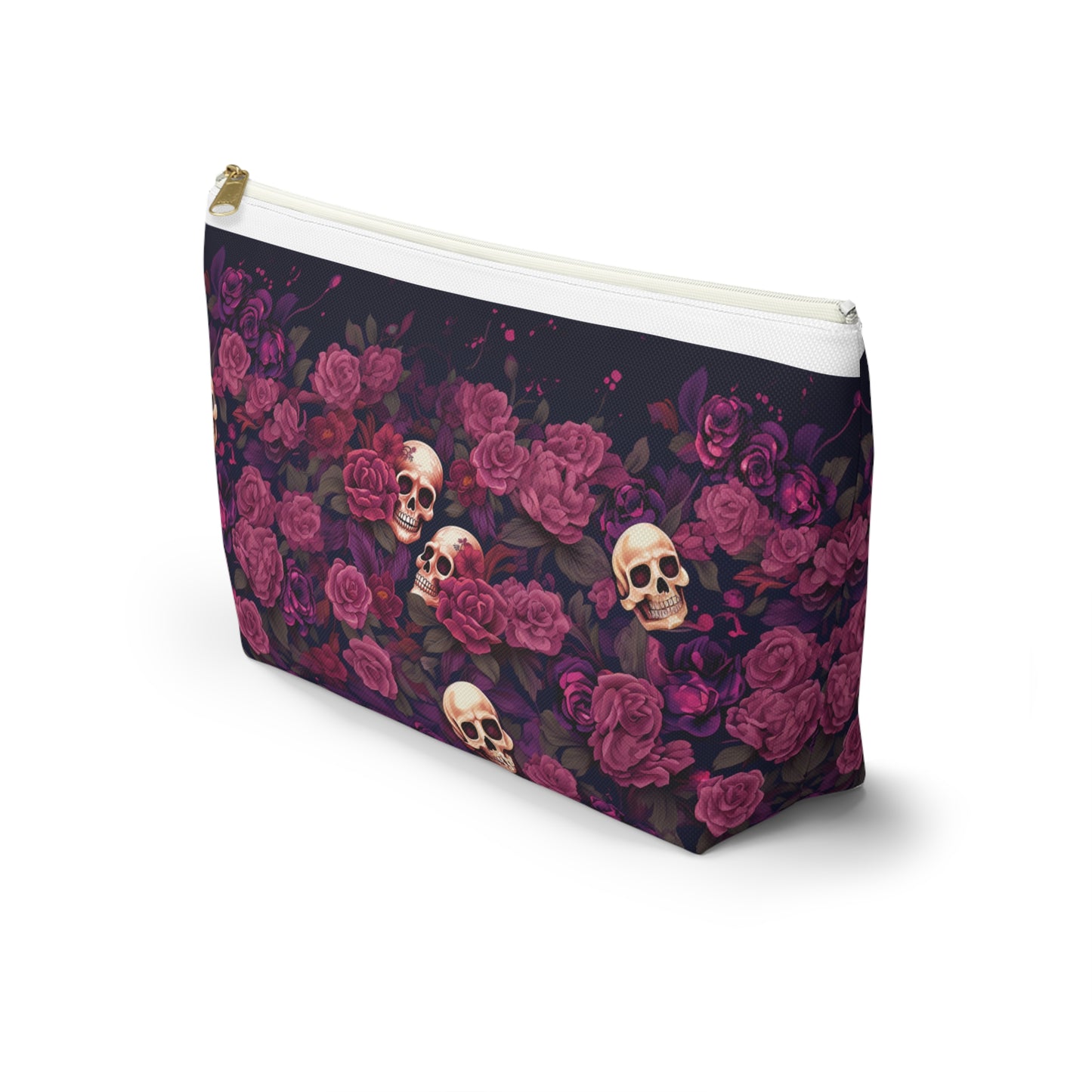 Accessory Pouch - Rose Skull Garden Design