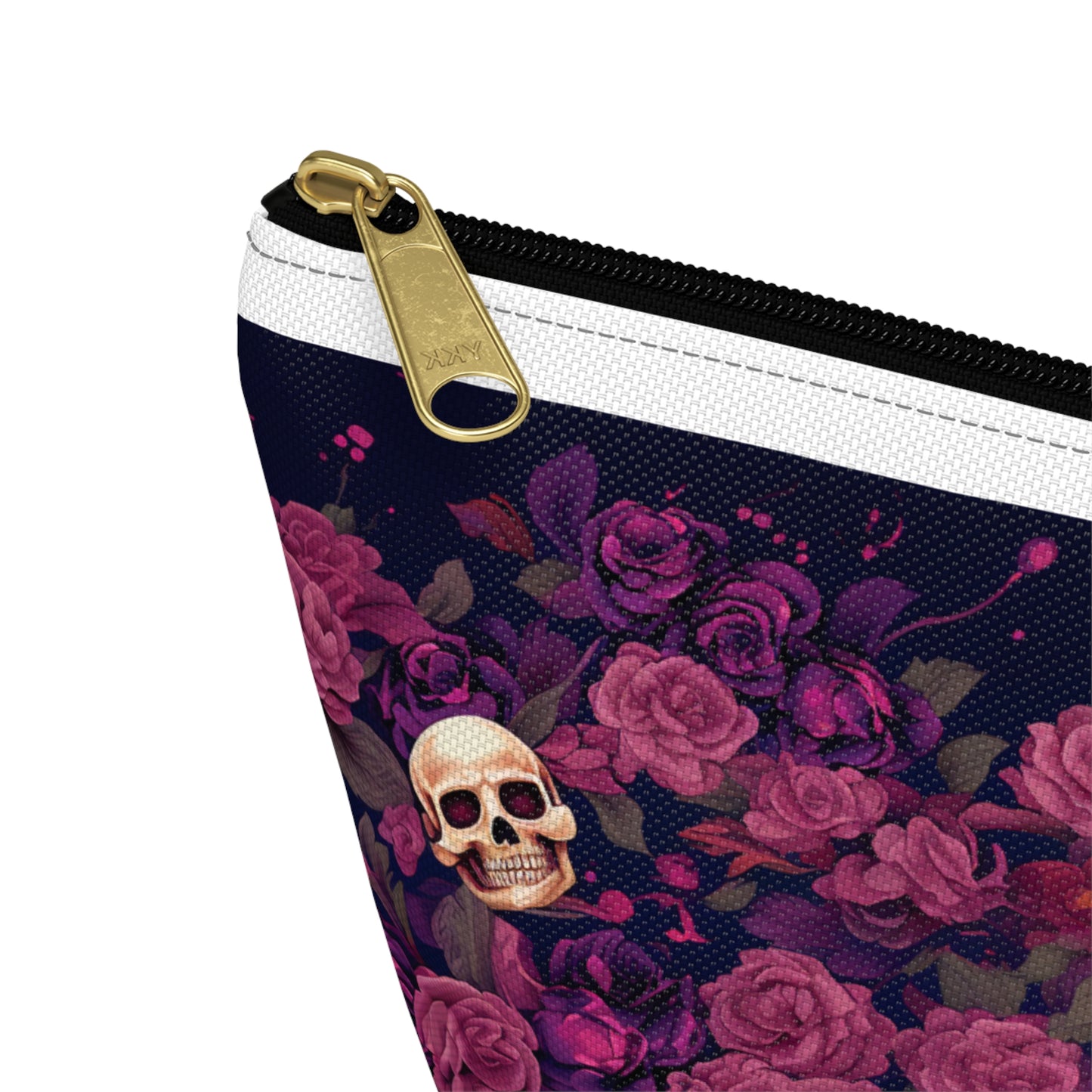 Accessory Pouch - Rose Skull Garden Design