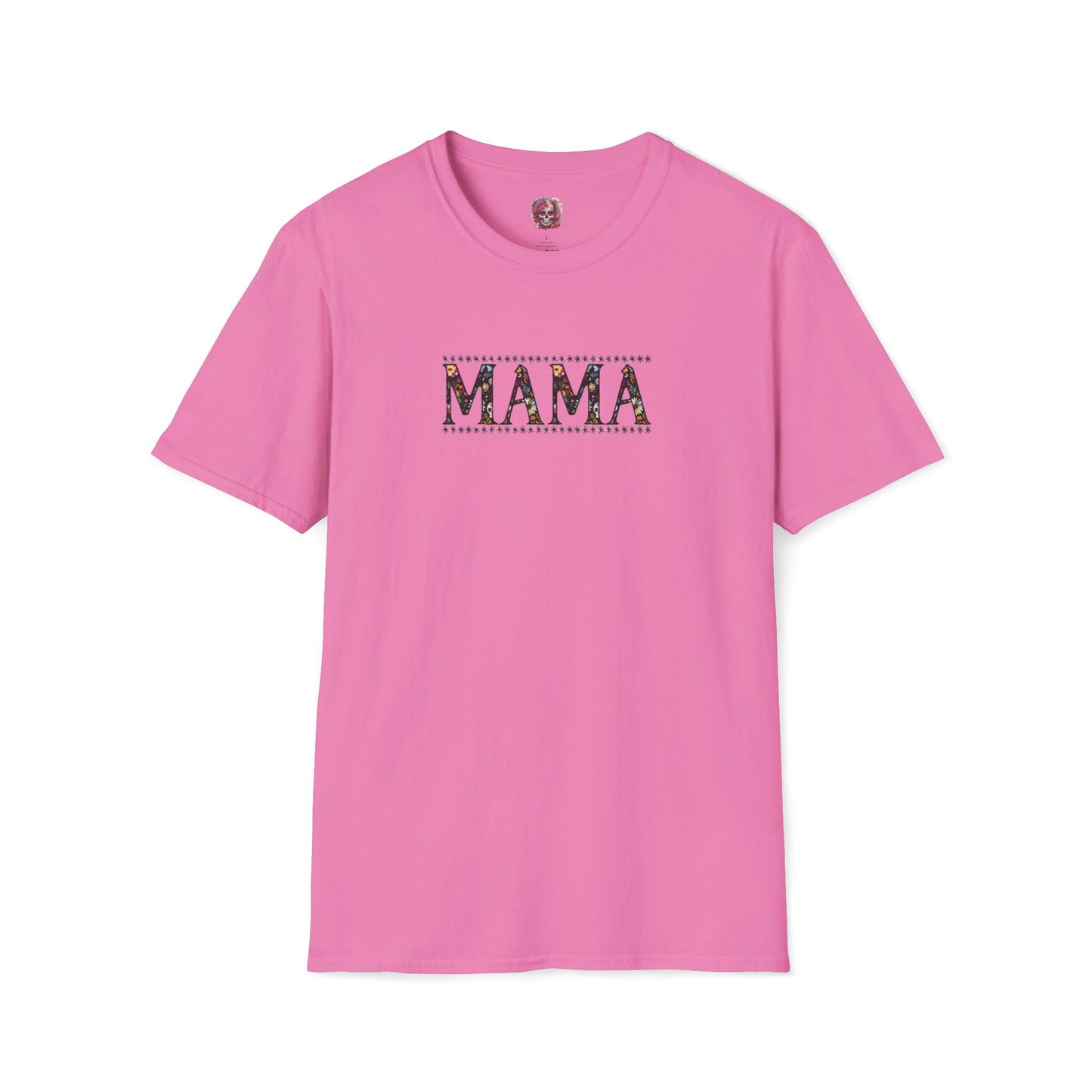 MAMA Floral Skull Softstyle T-Shirt
