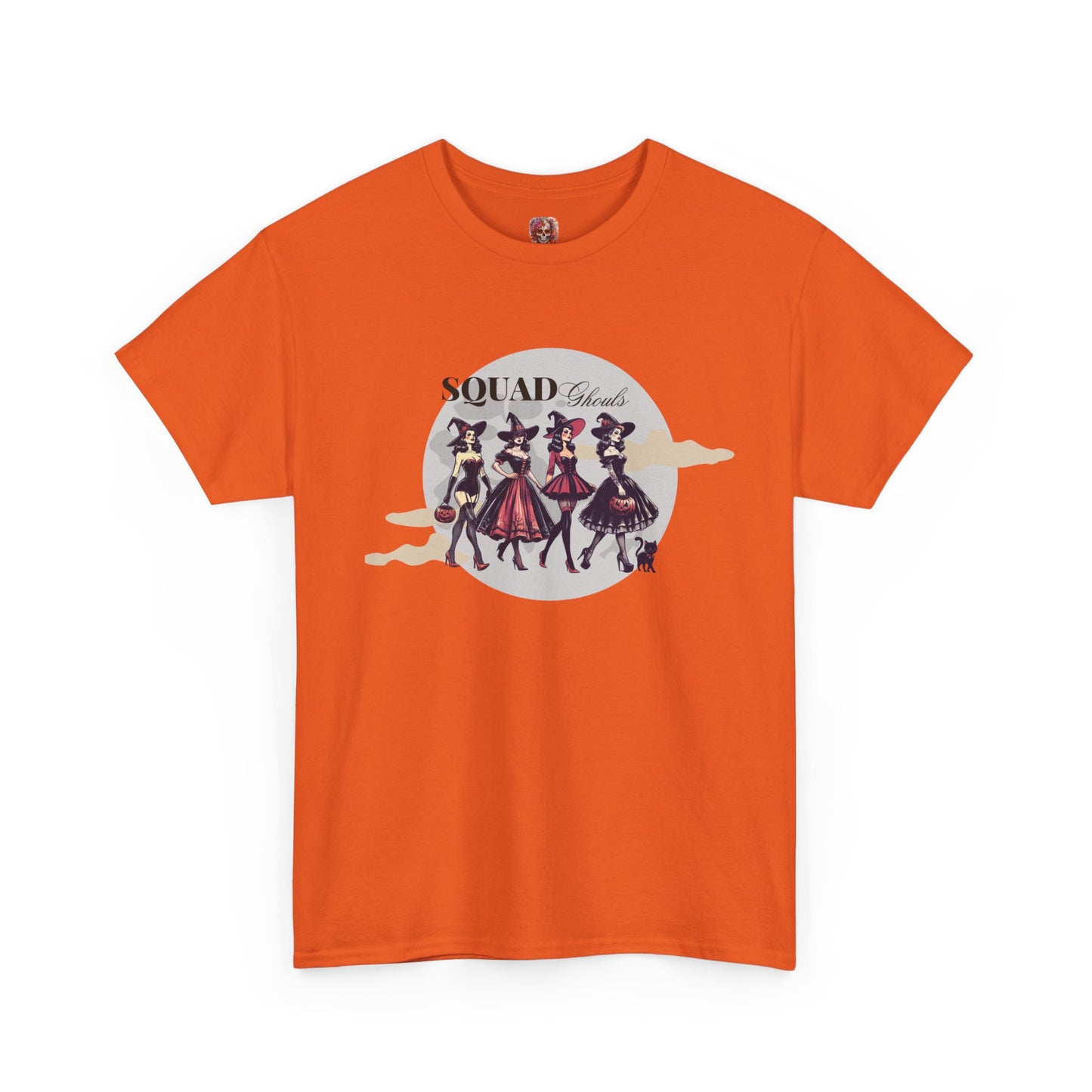 Squad Ghouls T-Shirt – Halloween Witch Squad Graphic Tee for Women, Vintage Pin-Up Style