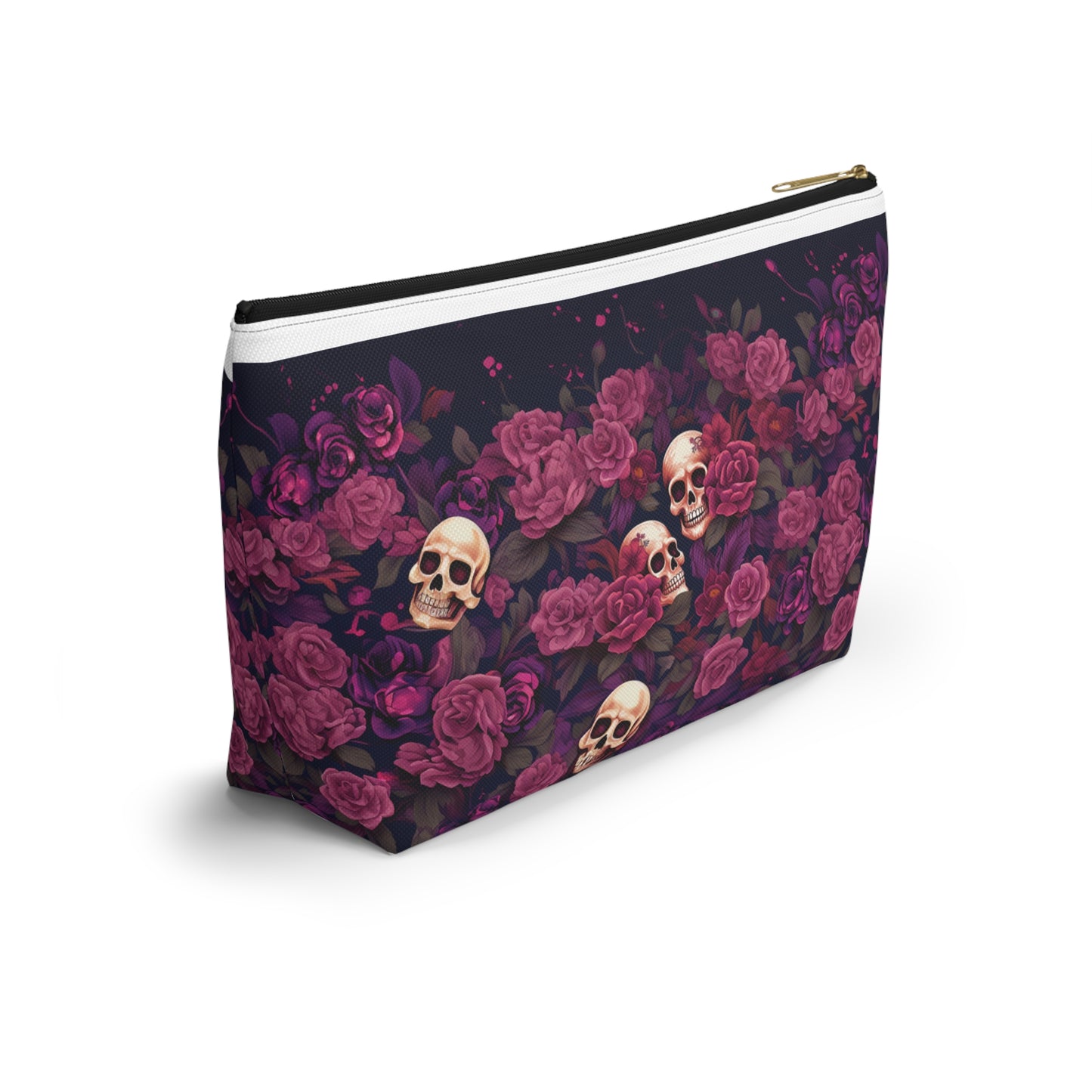 Accessory Pouch - Rose Skull Garden Design