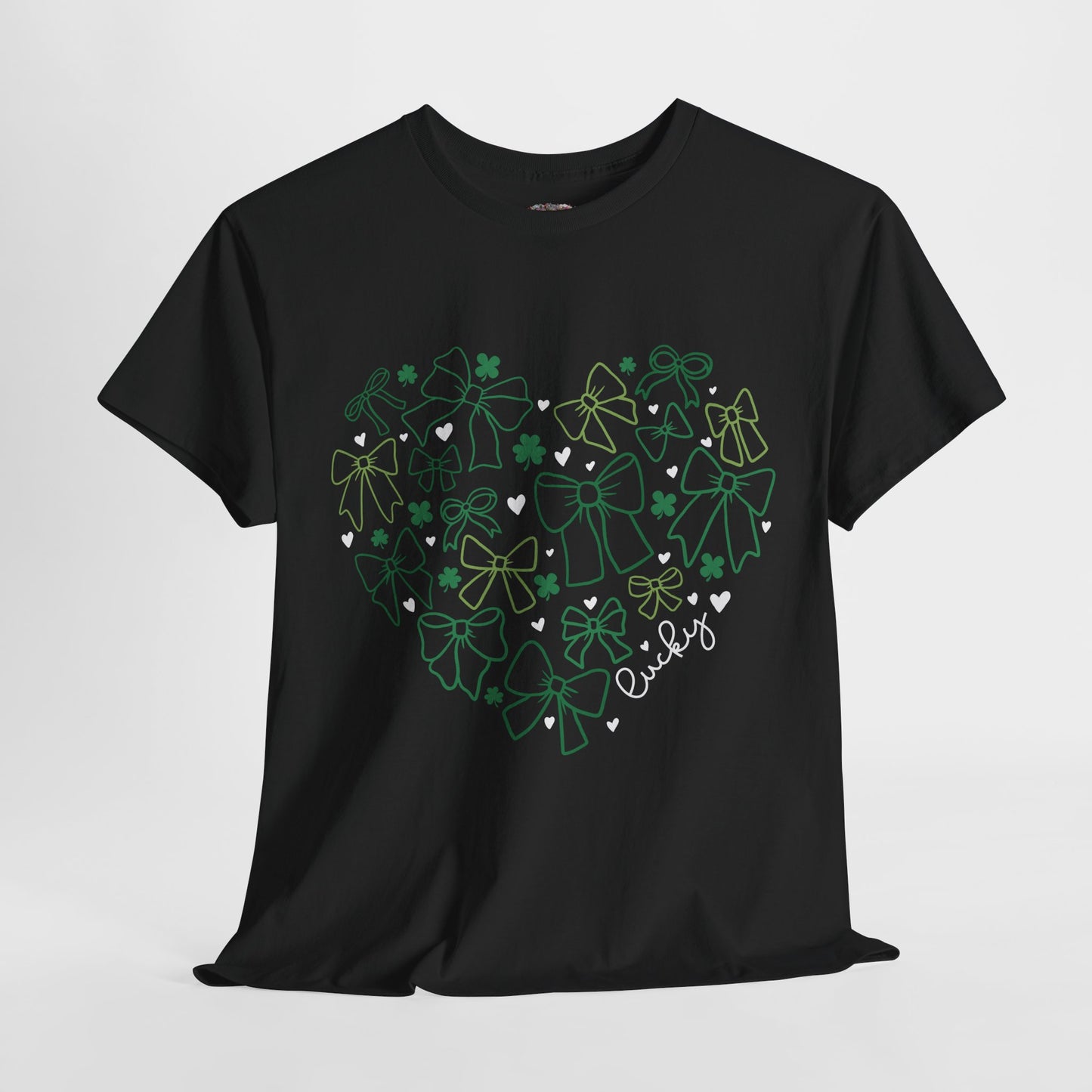 St. Patrick's Day Heart T-Shirt - Unisex Cotton Tee with Shamrock Design