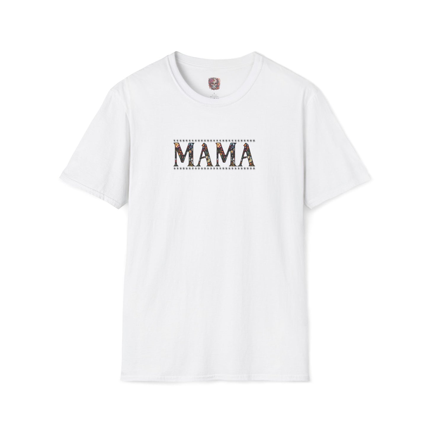MAMA Floral Skull Softstyle T-Shirt