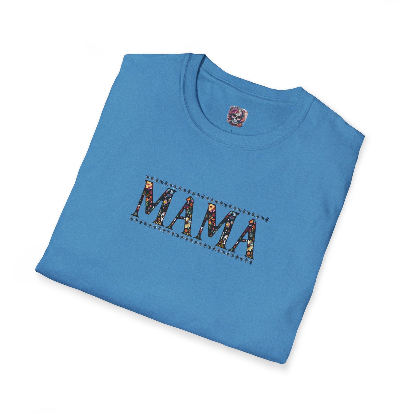 MAMA Floral Skull Softstyle T-Shirt