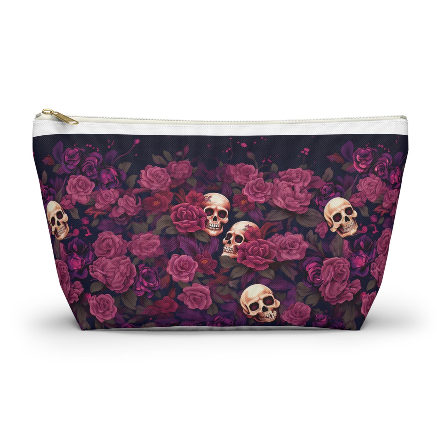 Accessory Pouch - Rose Skull Garden Design