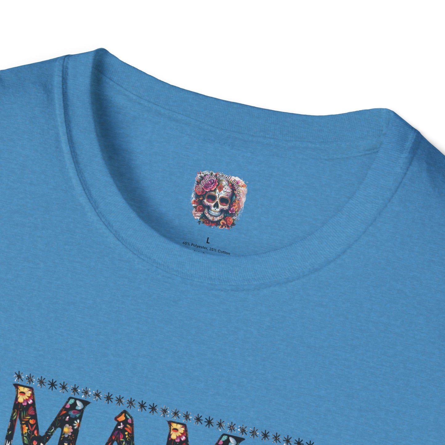 MAMA Floral Skull Softstyle T-Shirt