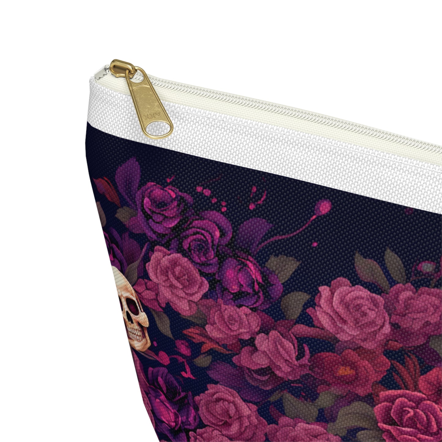 Accessory Pouch - Rose Skull Garden Design