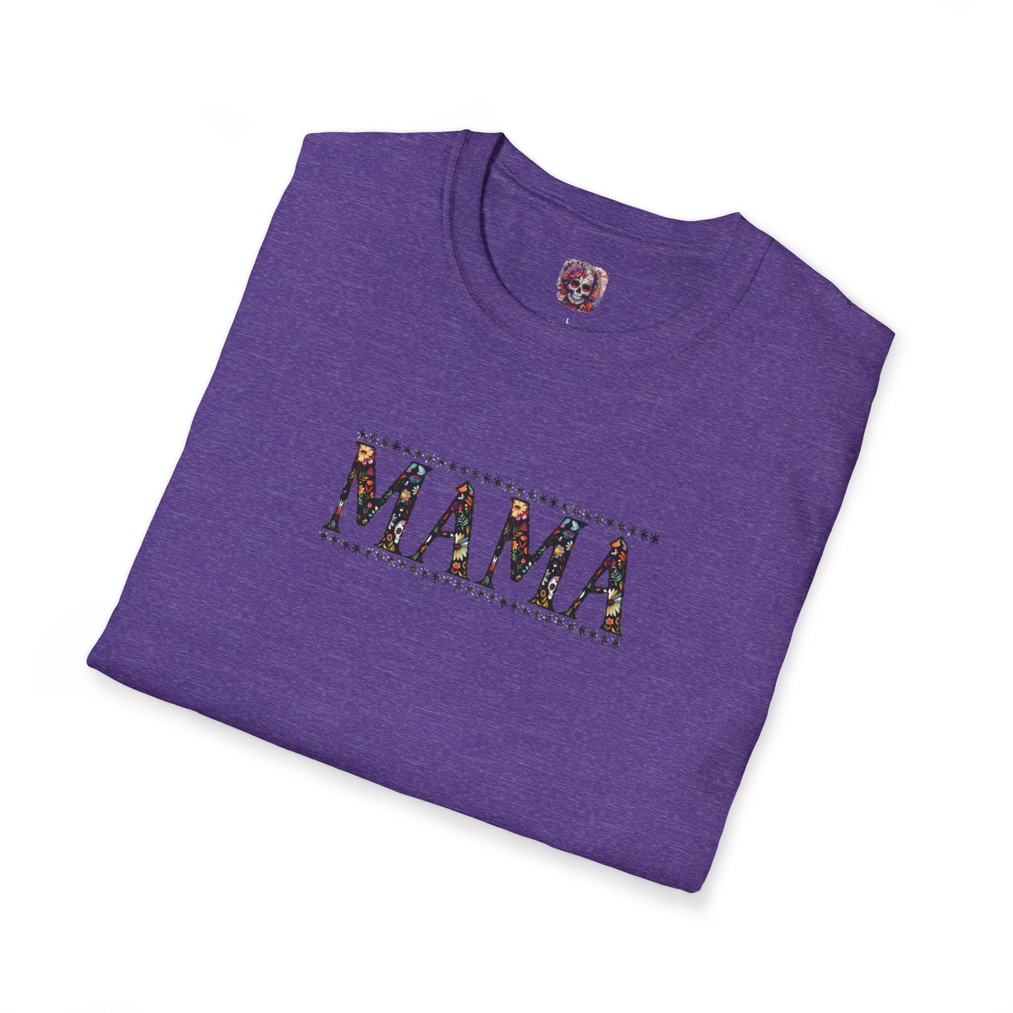 MAMA Floral Skull Softstyle T-Shirt
