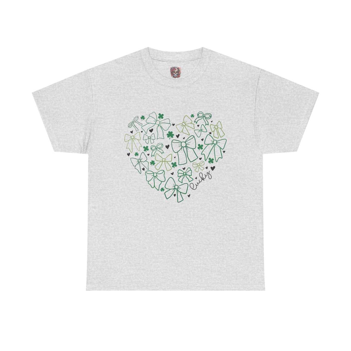 St. Patrick's Day Heart T-Shirt - Unisex Cotton Tee with Shamrock Design