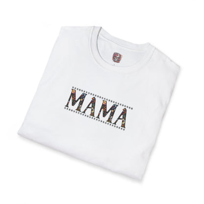 MAMA Floral Skull Softstyle T-Shirt
