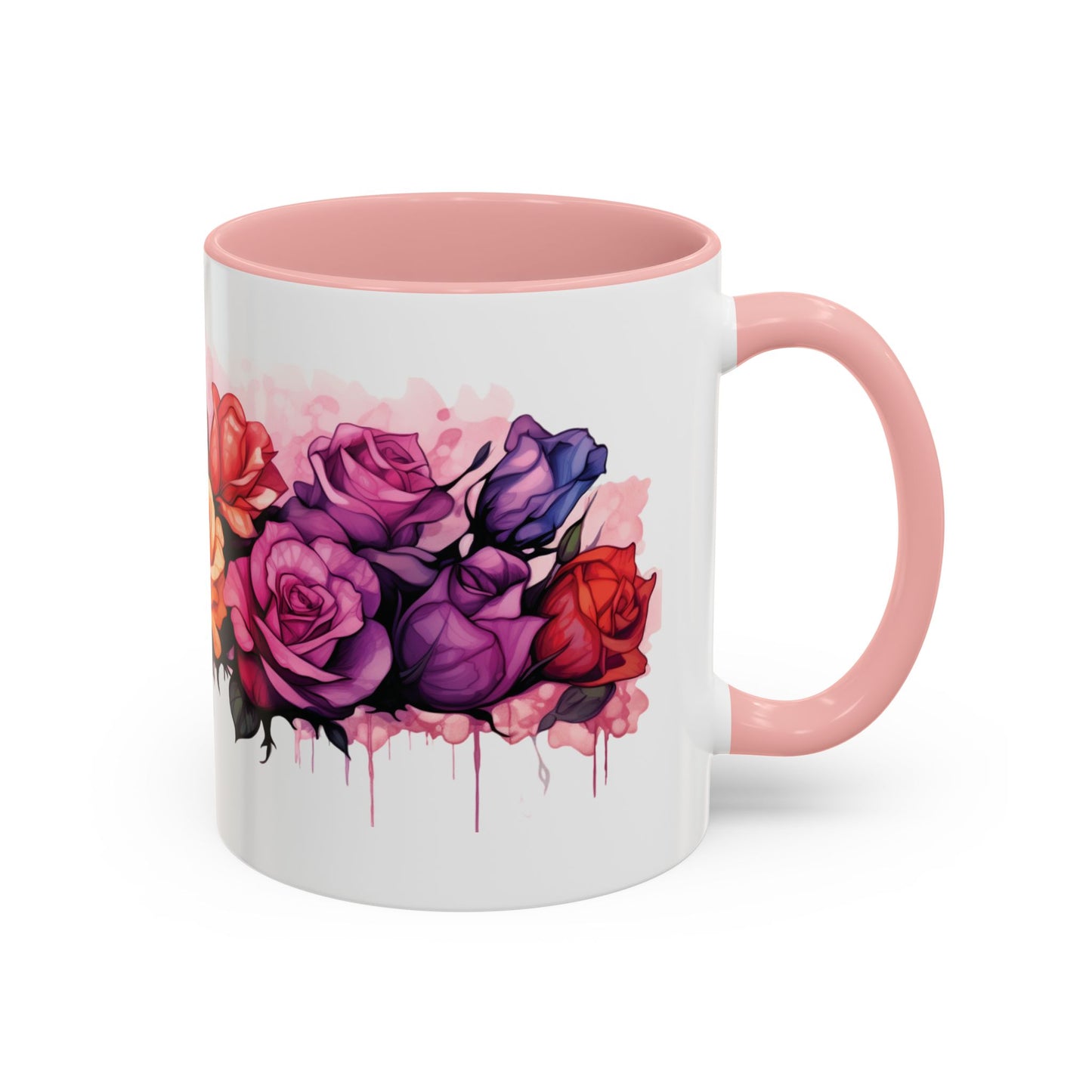 Watercolor Rose- Accent Coffee Mug, 11oz