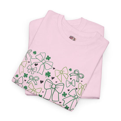 St. Patrick's Day Heart T-Shirt - Unisex Cotton Tee with Shamrock Design
