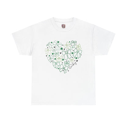 St. Patrick's Day Heart T-Shirt - Unisex Cotton Tee with Shamrock Design