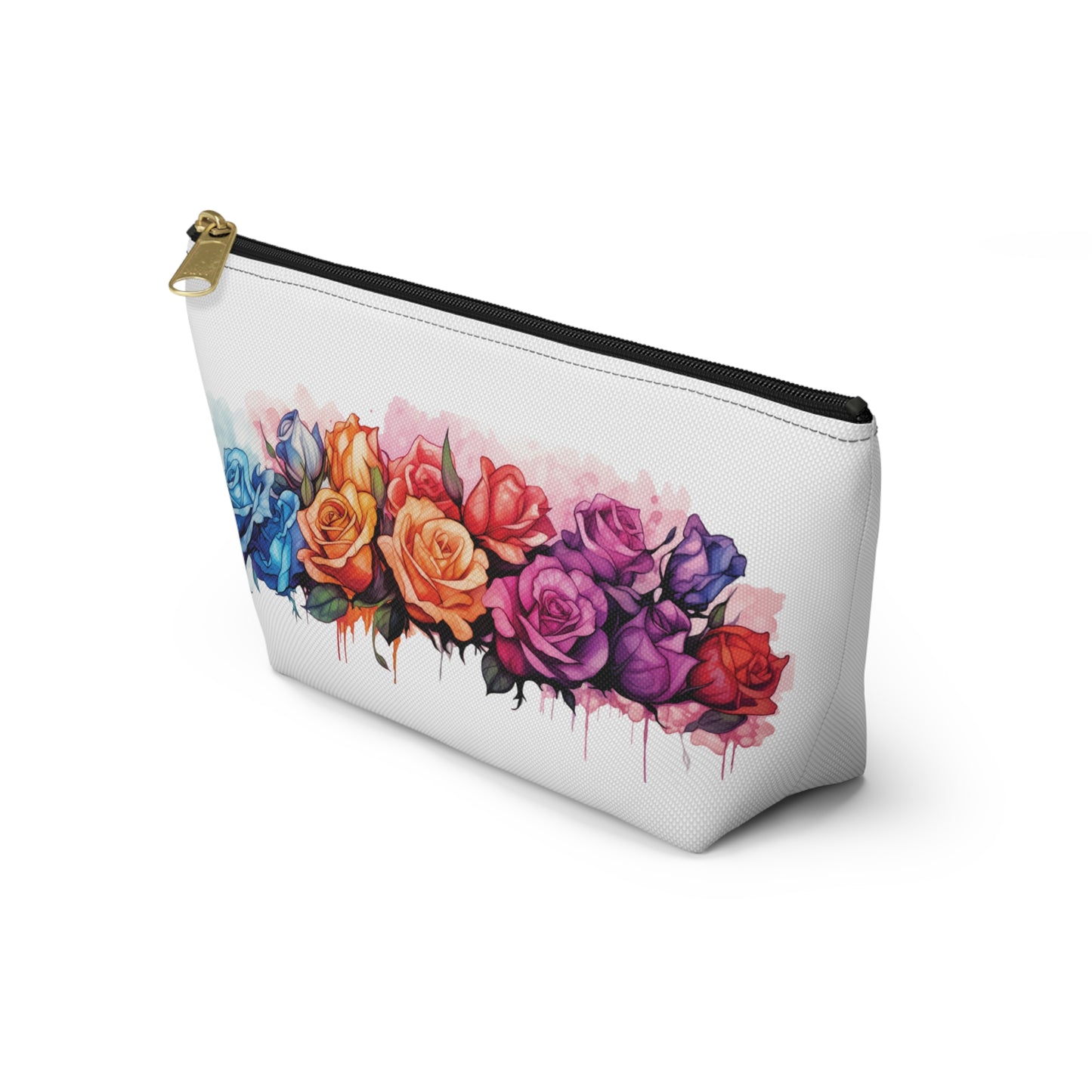 Watercolor Rose- Accessory Pouch w T-bottom