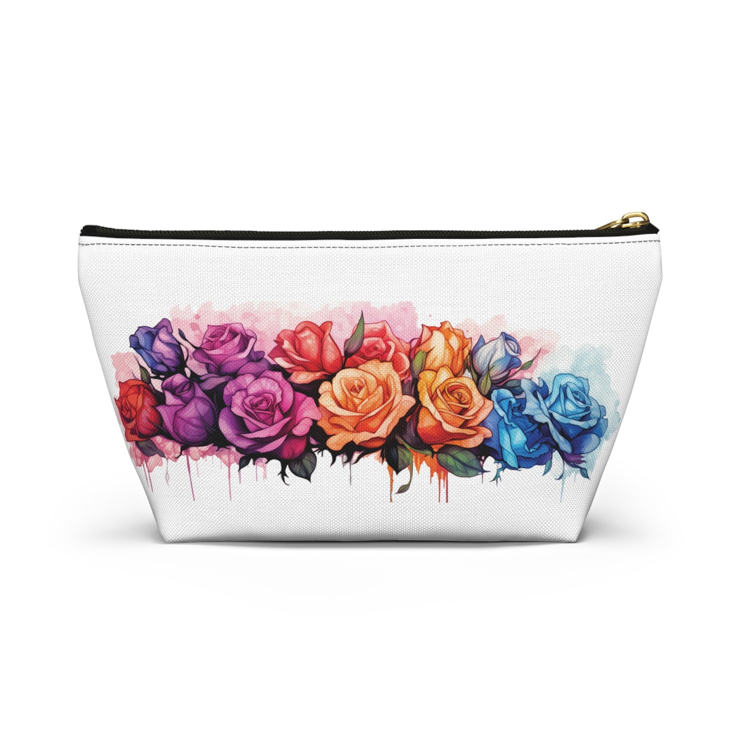 Watercolor Rose- Accessory Pouch w T-bottom