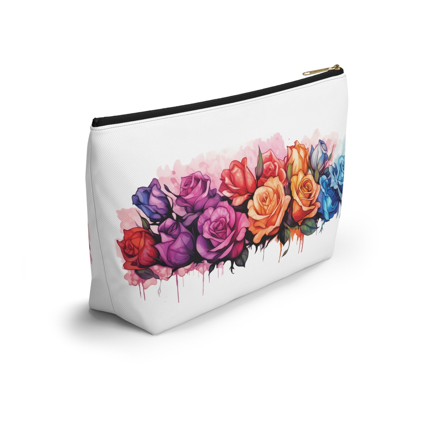 Watercolor Rose- Accessory Pouch w T-bottom