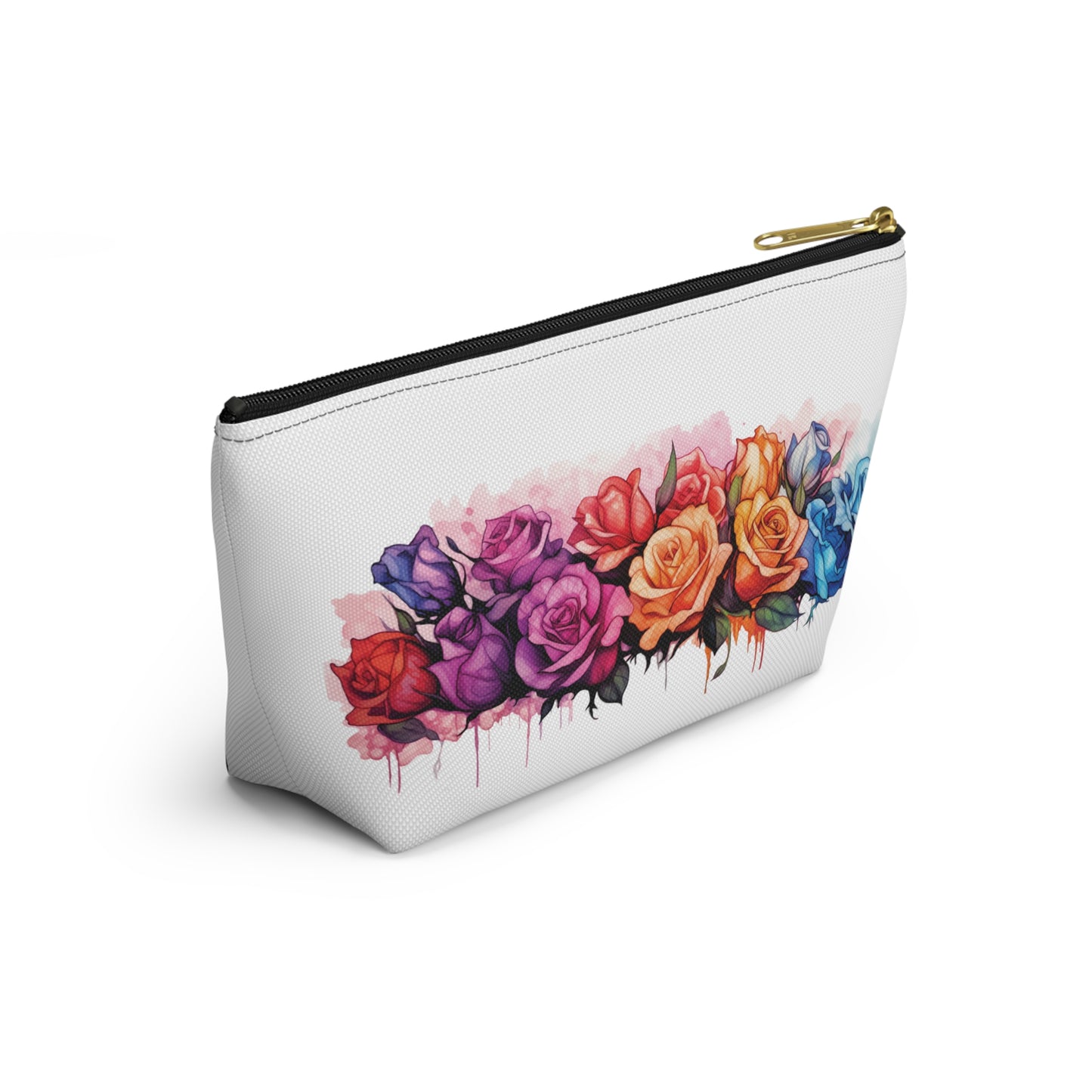 Watercolor Rose- Accessory Pouch w T-bottom