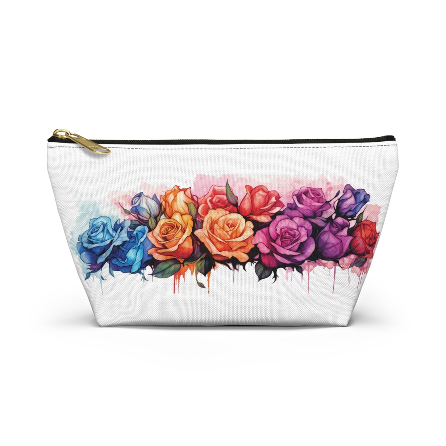 Watercolor Rose- Accessory Pouch w T-bottom