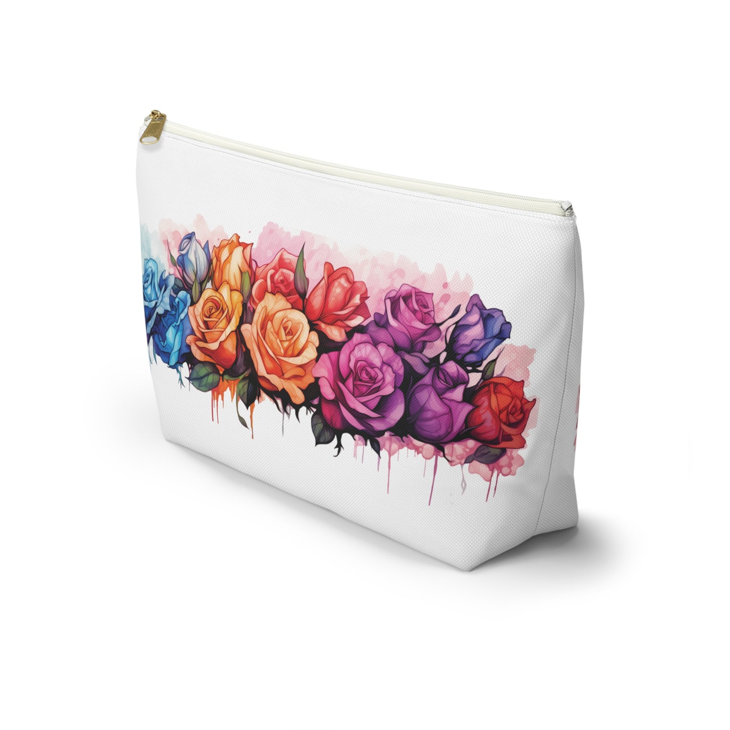 Watercolor Rose- Accessory Pouch w T-bottom