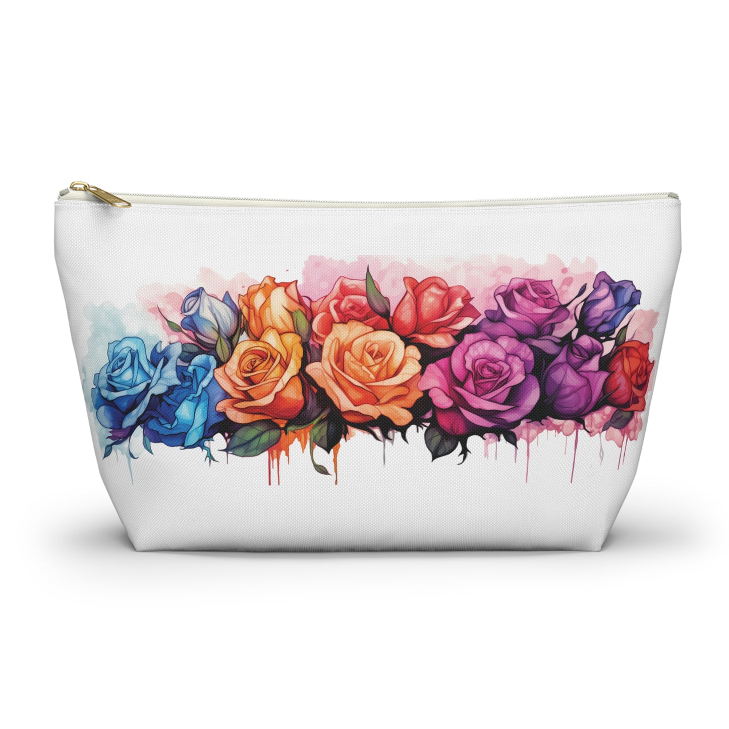 Watercolor Rose- Accessory Pouch w T-bottom