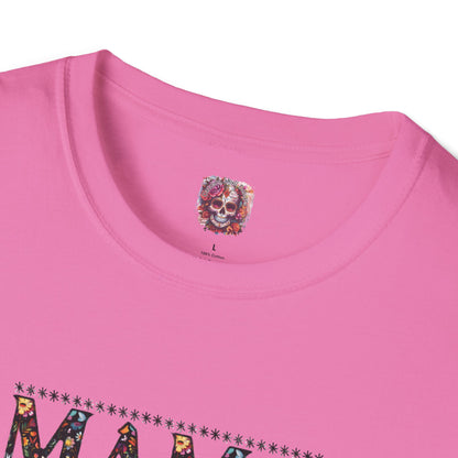 MAMA Floral Skull Softstyle T-Shirt