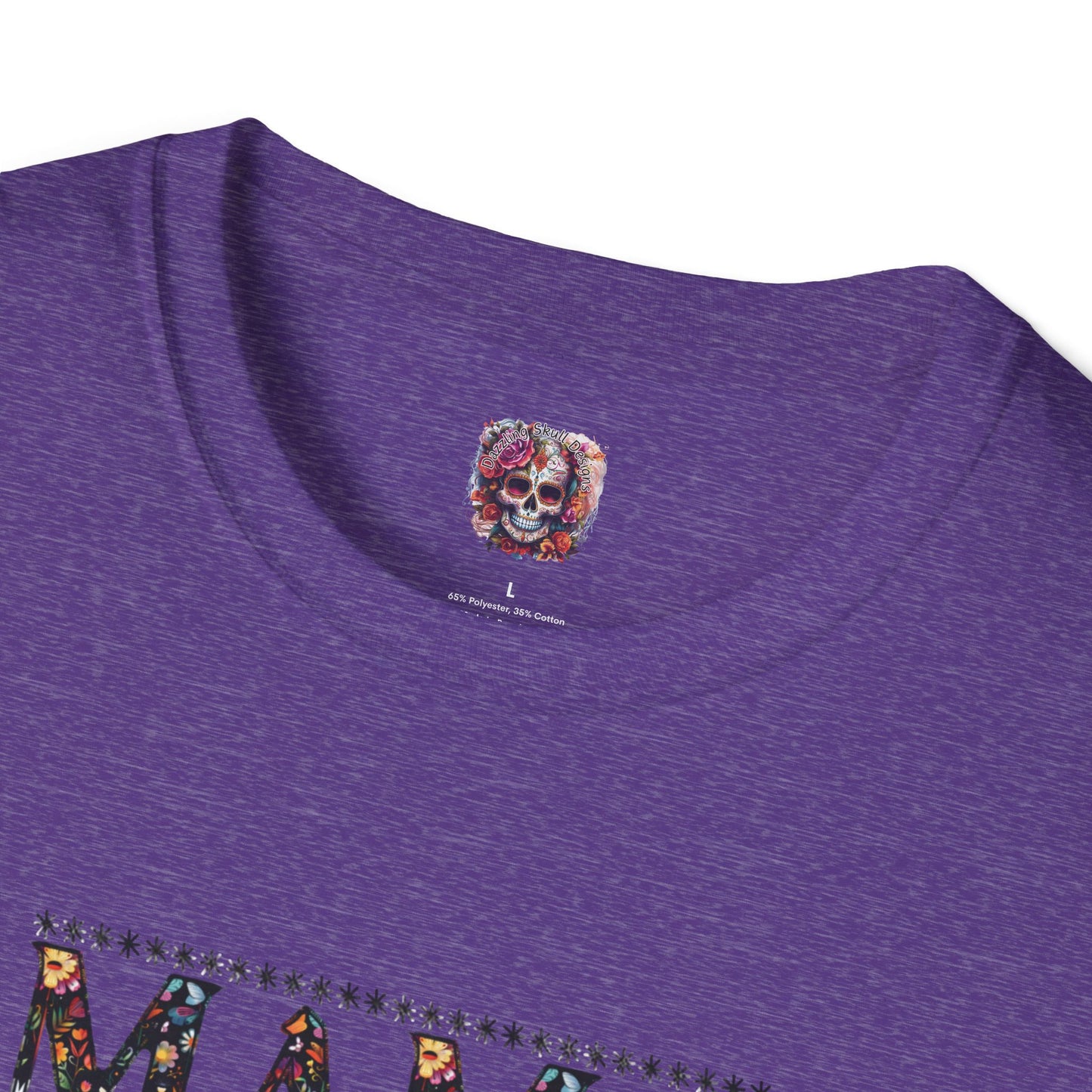 MAMA Floral Skull Softstyle T-Shirt